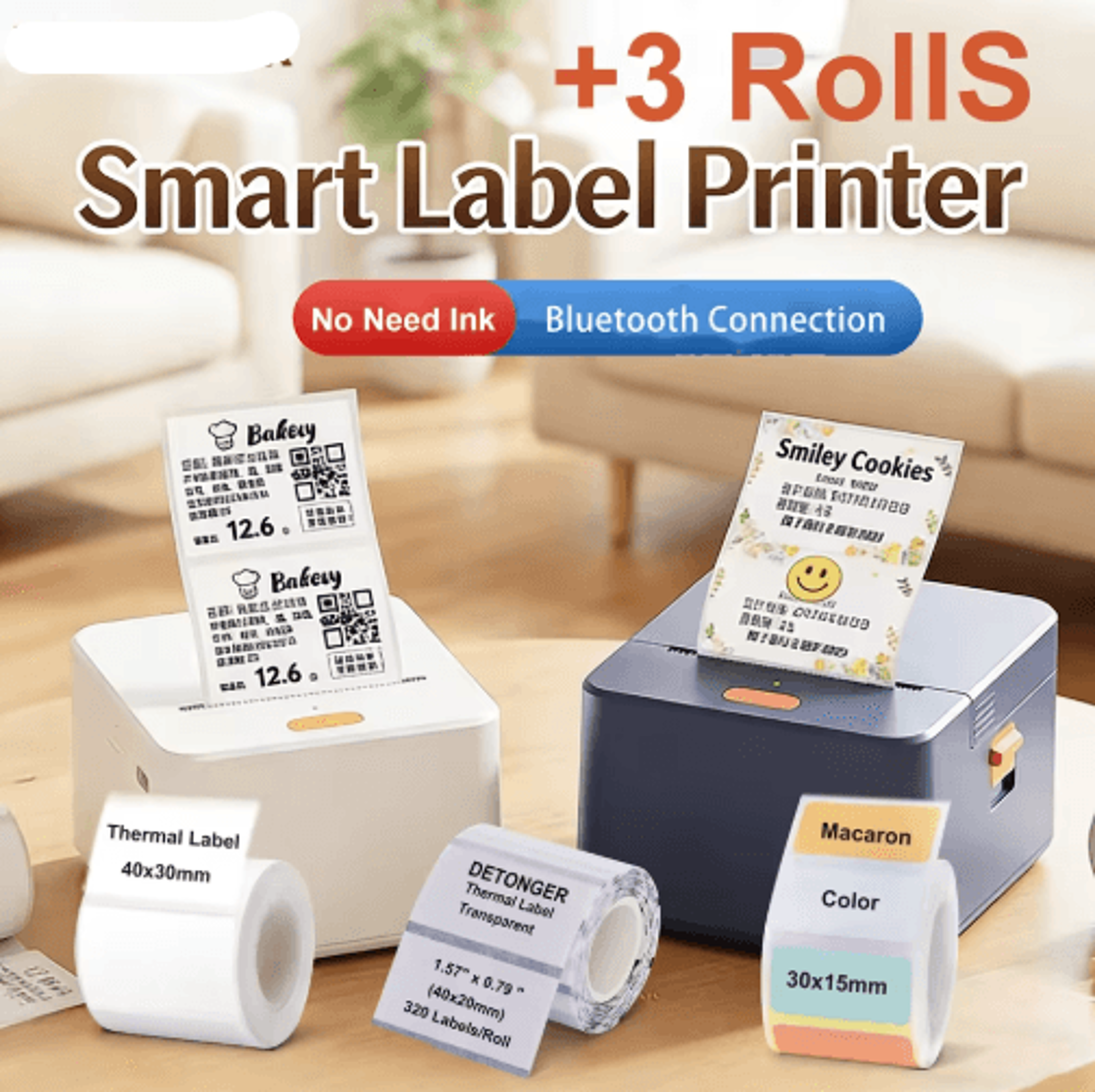 mini wireless thermal label printer – portable inkless pocket sticker maker