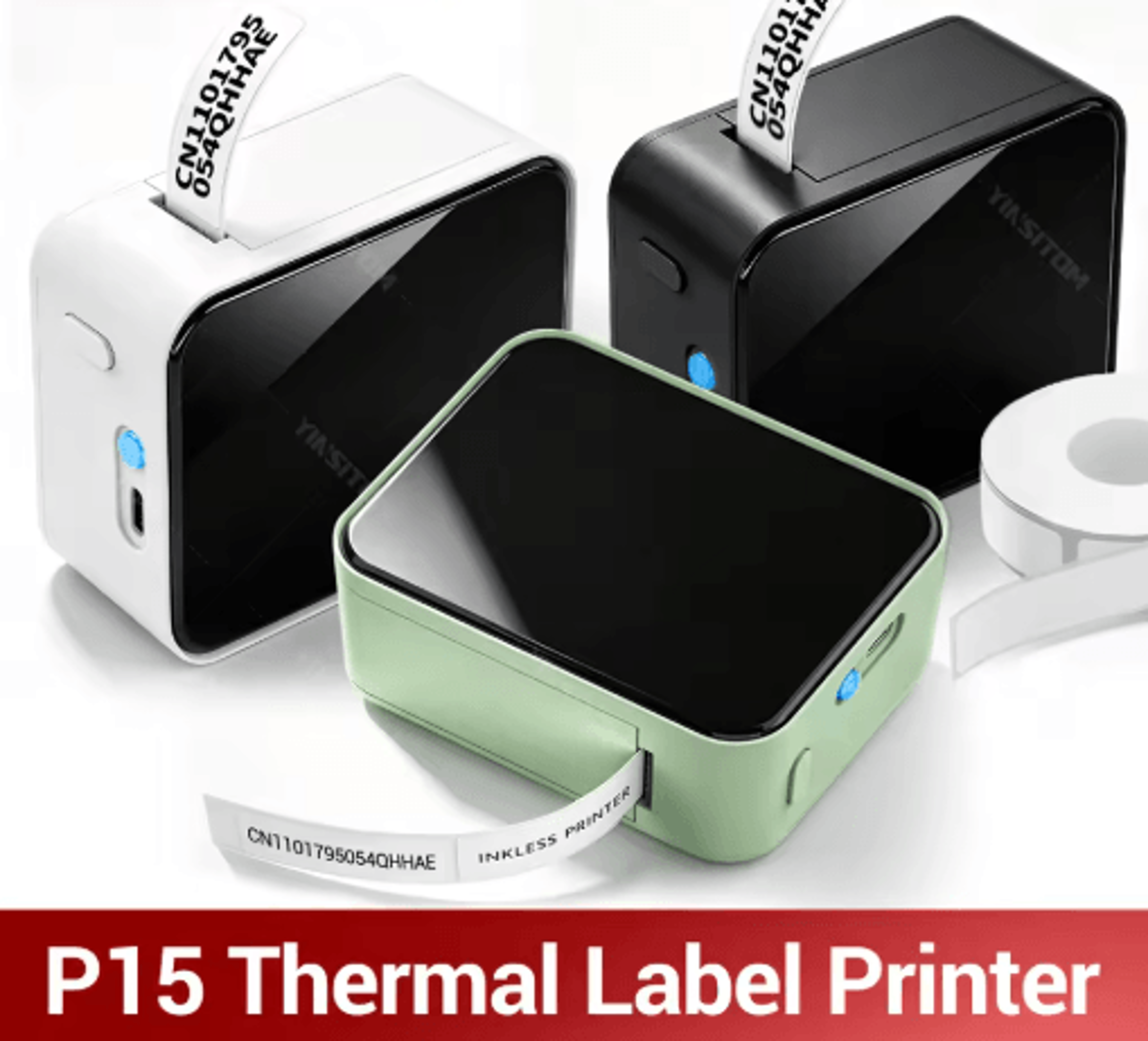p15 mini bluetooth label printer – portable inkless name tag and price label maker