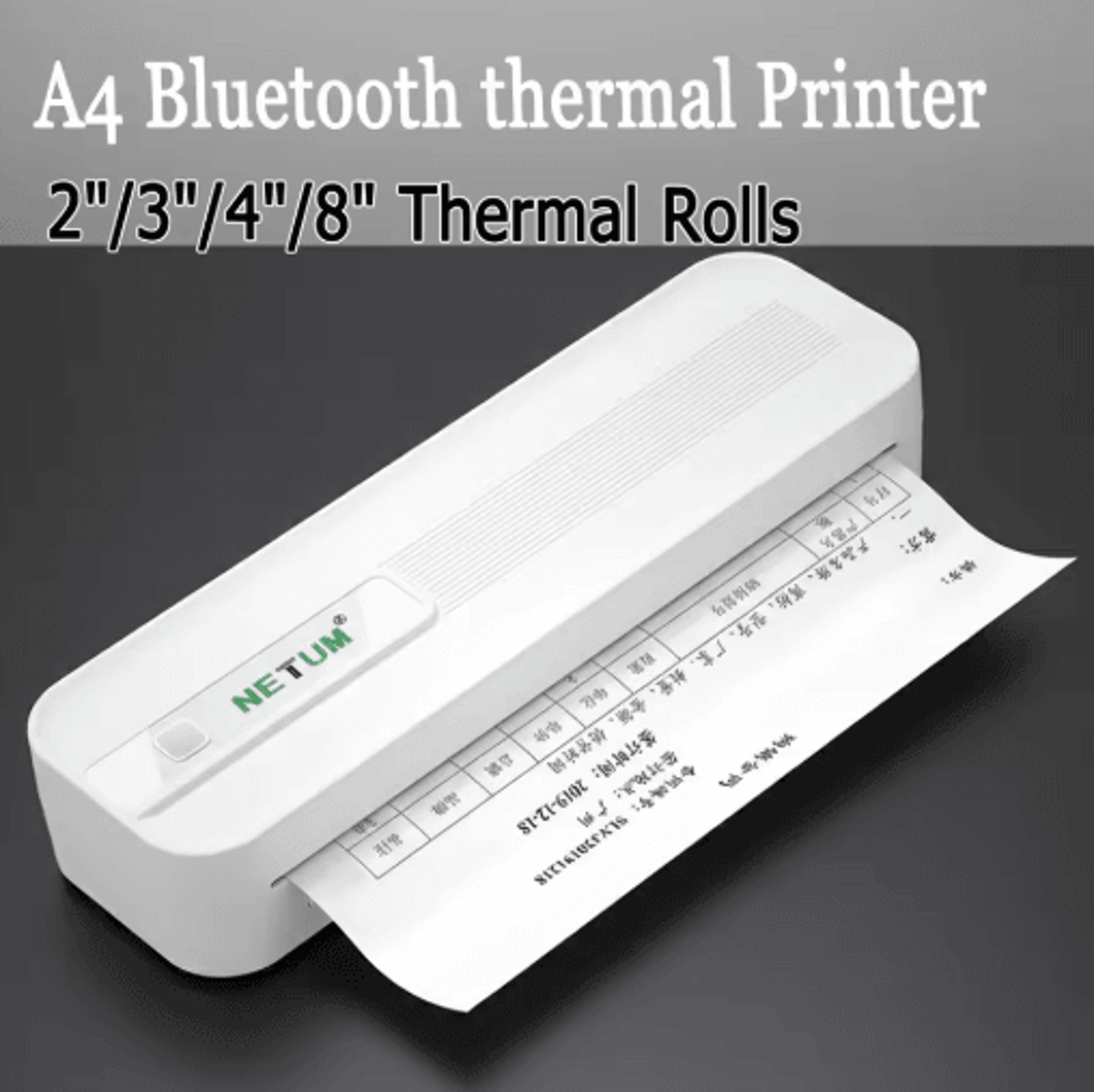 portable a4 thermal printer – bluetooth inkless document printer