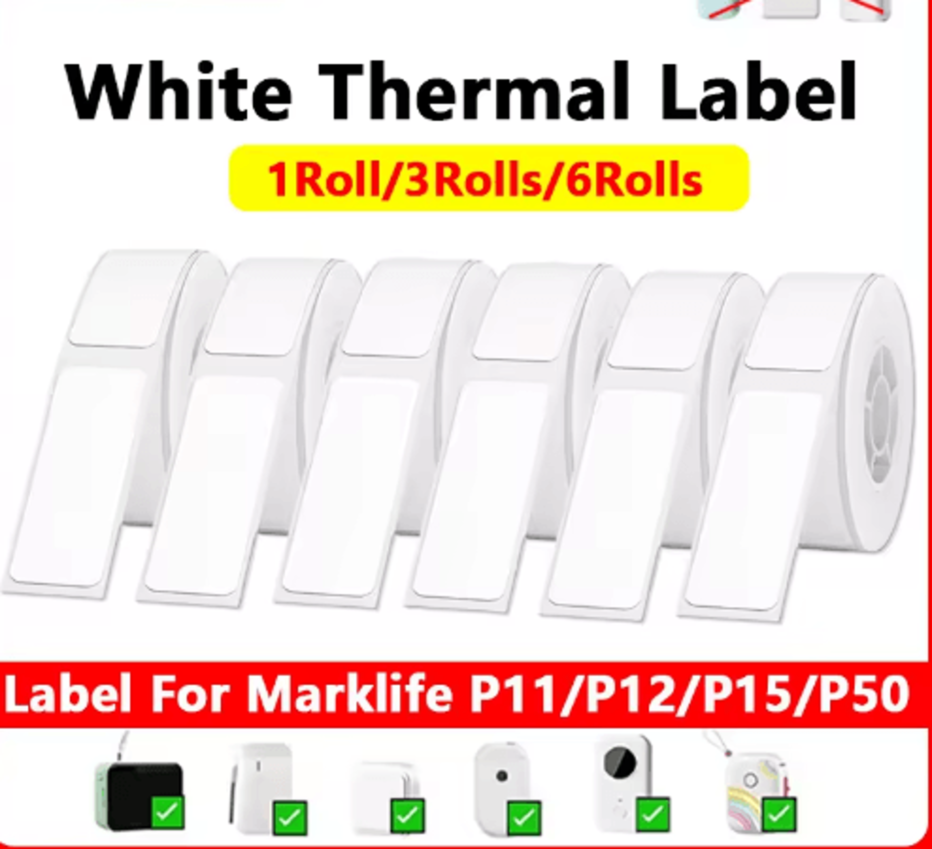 white thermal label stickers – self-adhesive paper for mini label printers