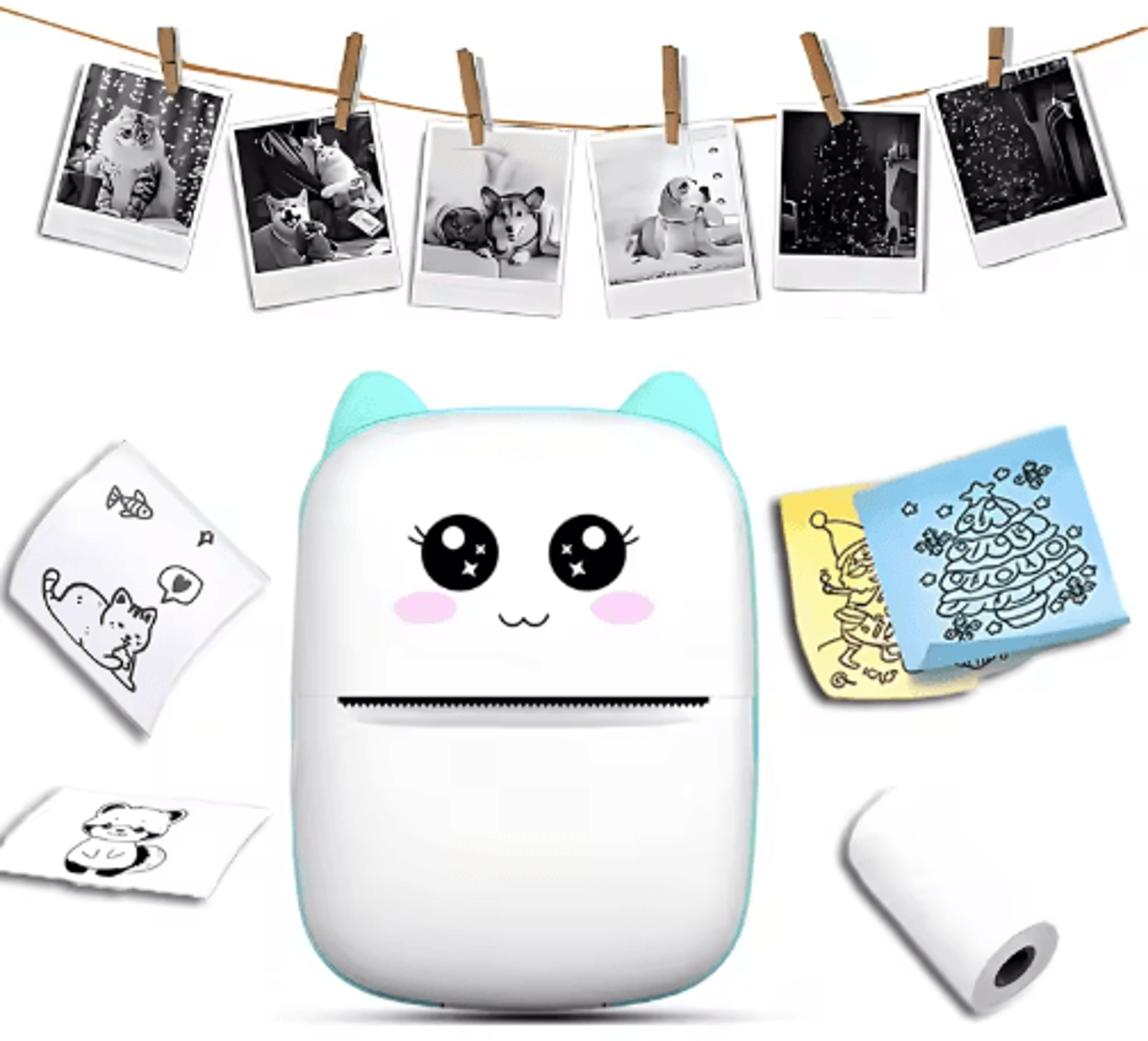 mini portable thermal printer – wireless inkless photo & label printer