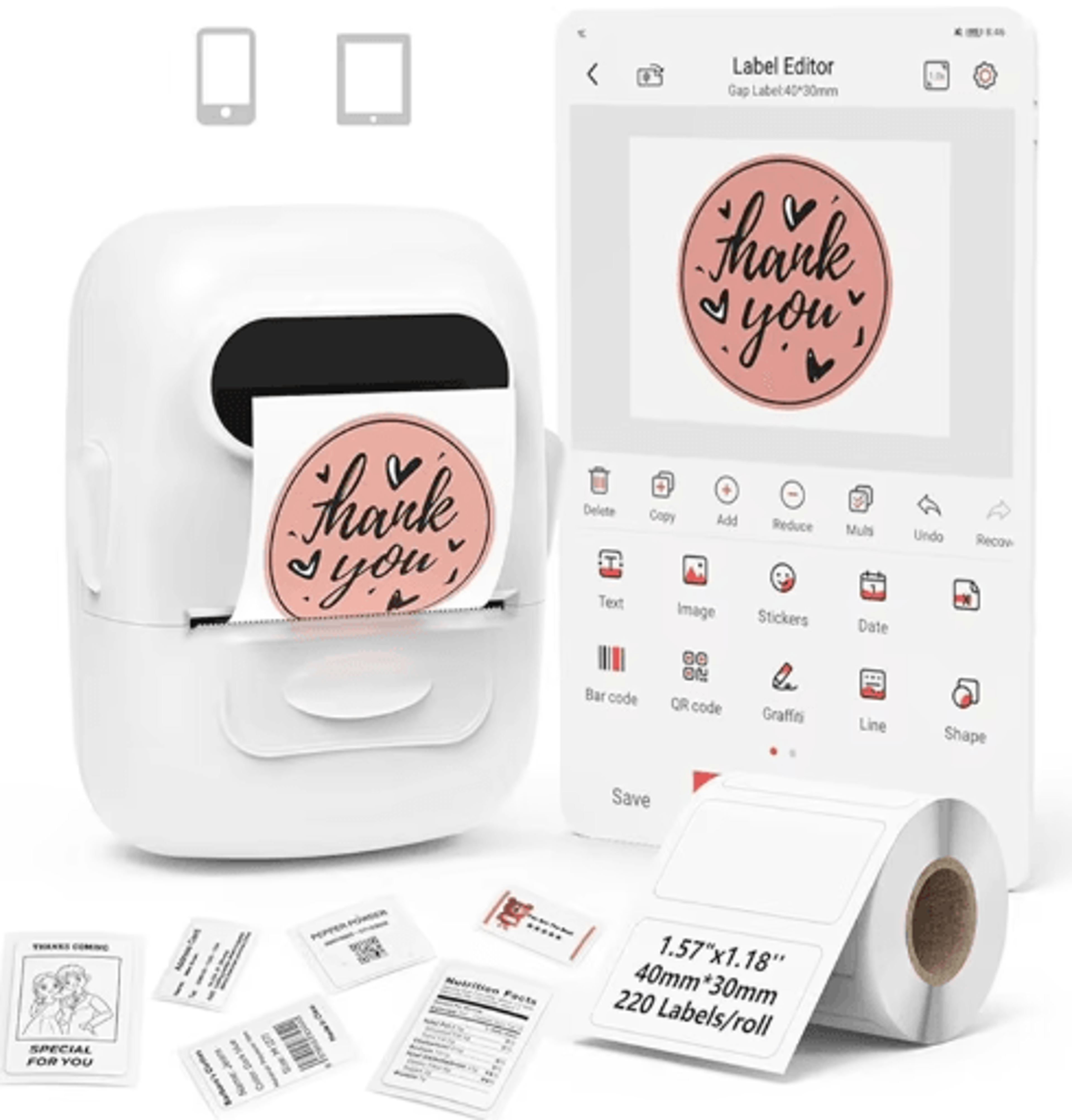p50 bluetooth thermal label printer – wireless inkless sticker maker