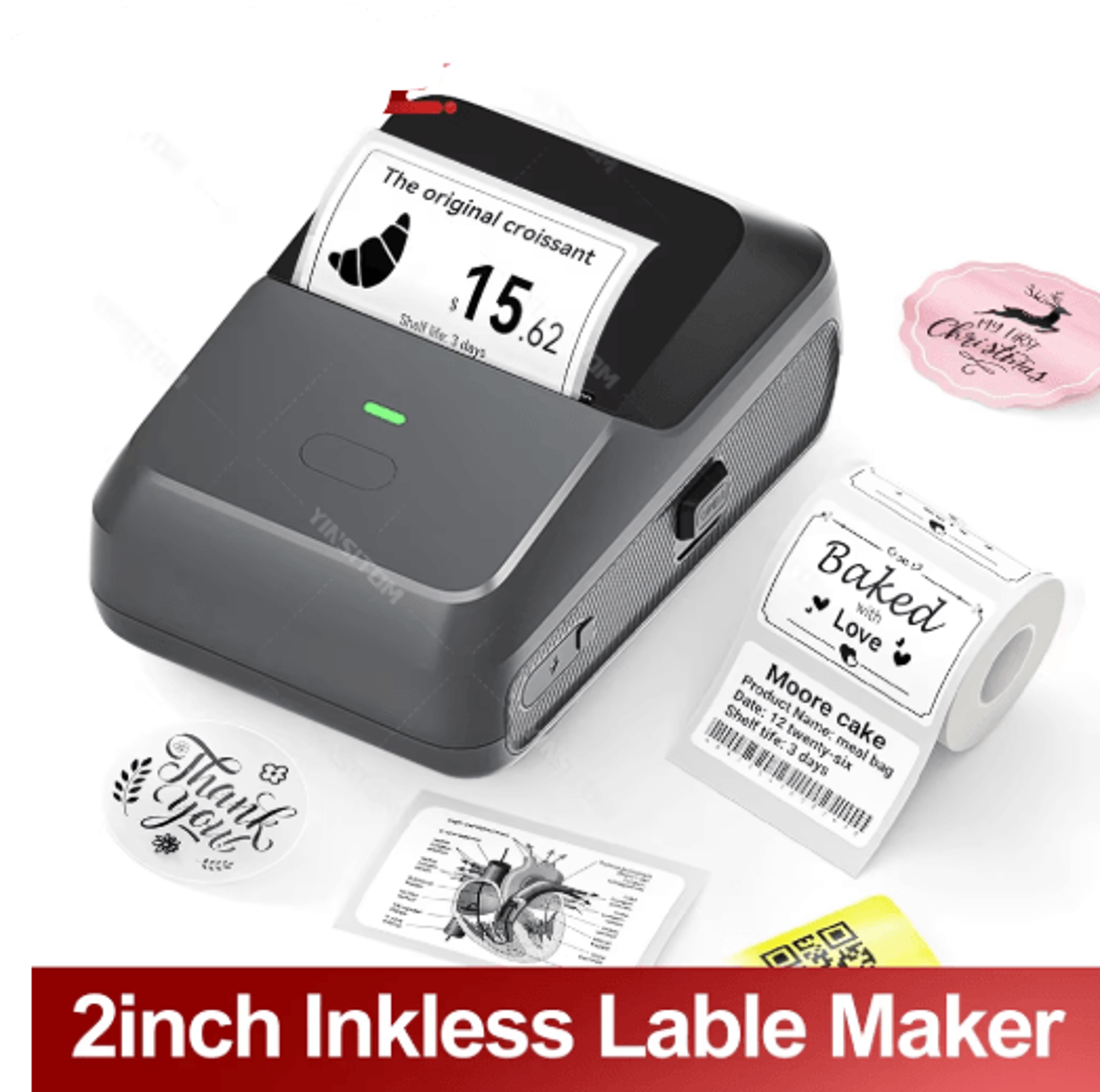 mini bluetooth thermal label printer – portable barcode & price sticker maker