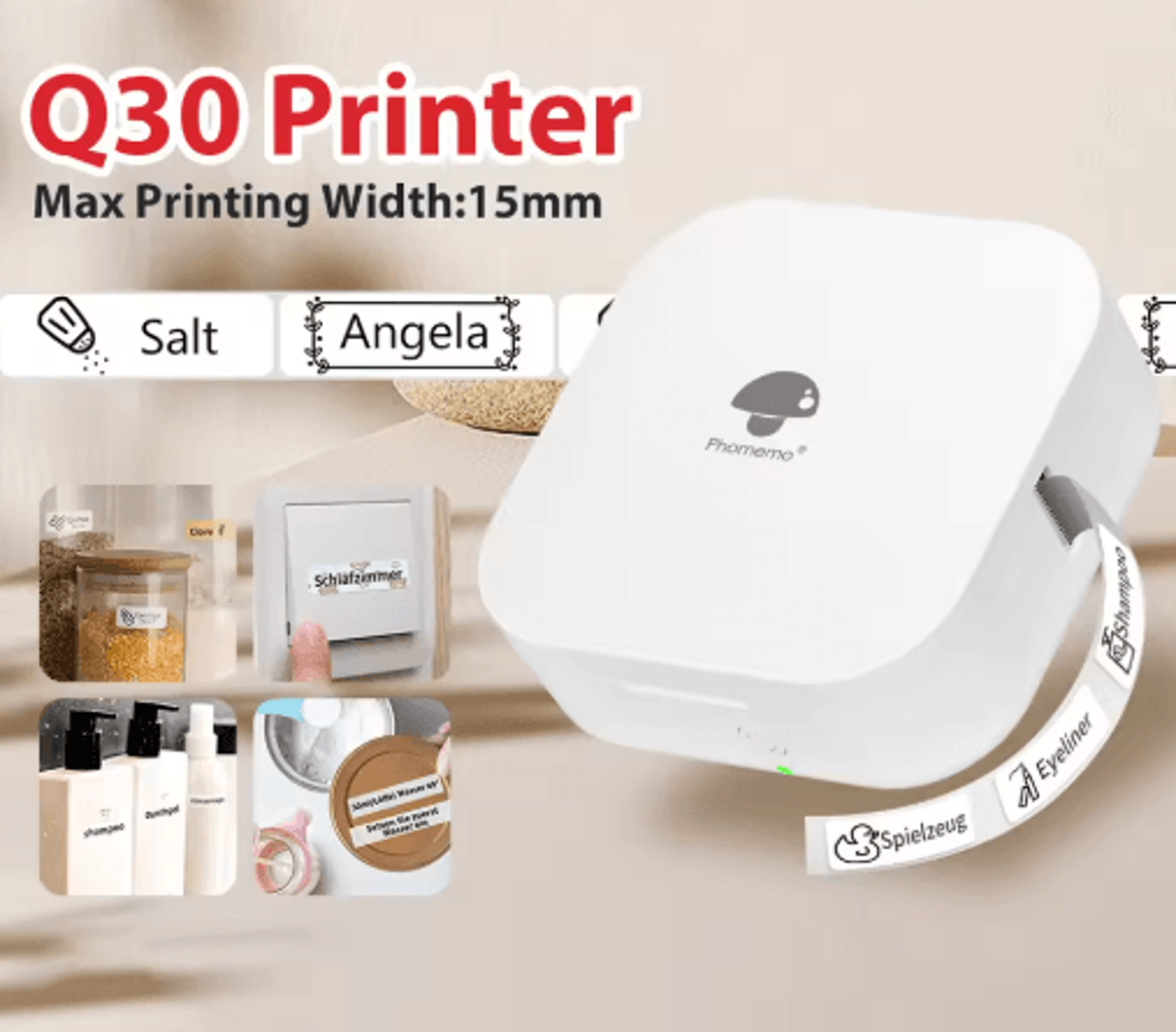 mini bluetooth thermal label printer – portable wireless sticker maker for diy & organization