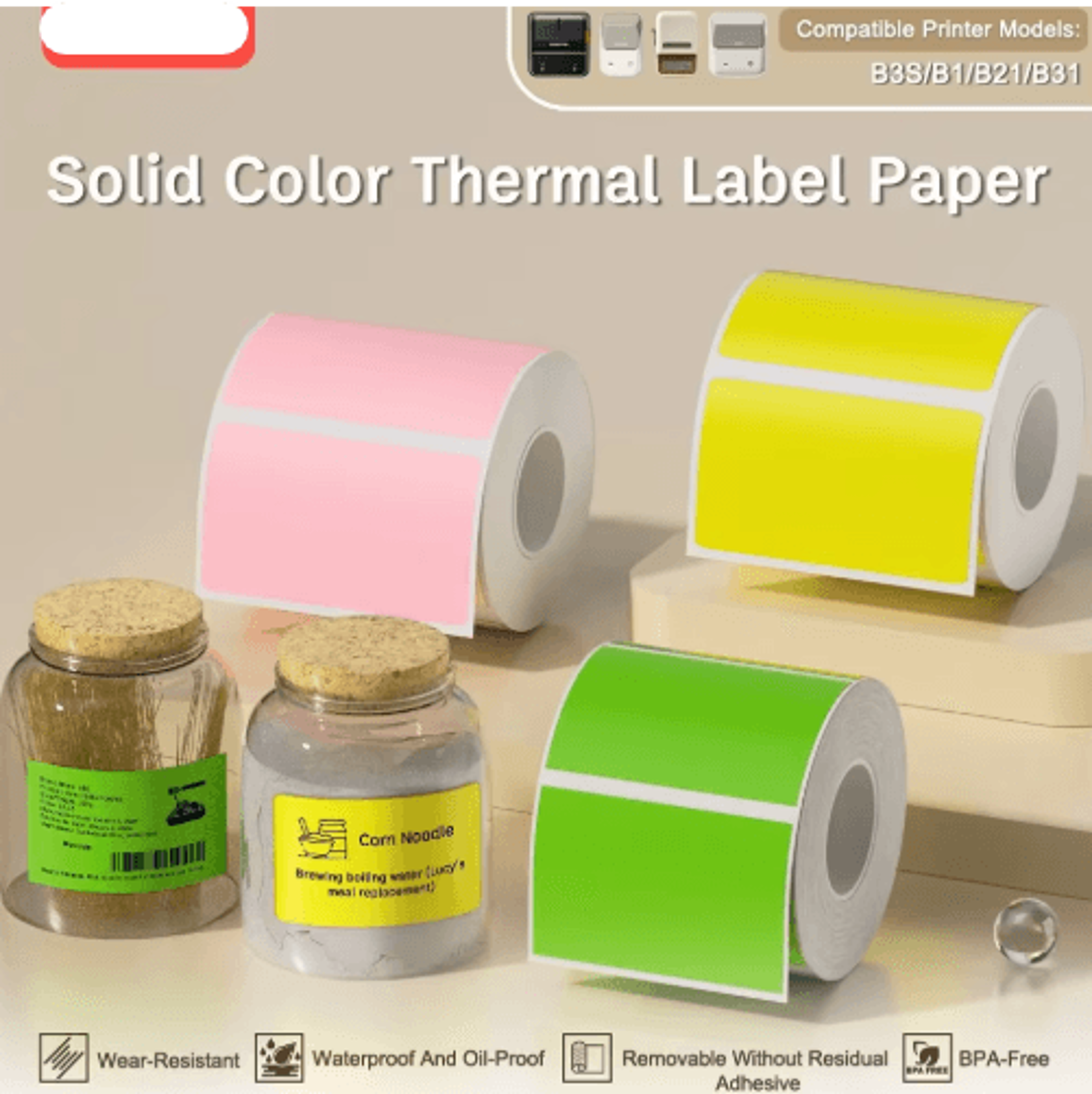 waterproof self-adhesive label paper – oil-resistant & tear-resistant printer stickers