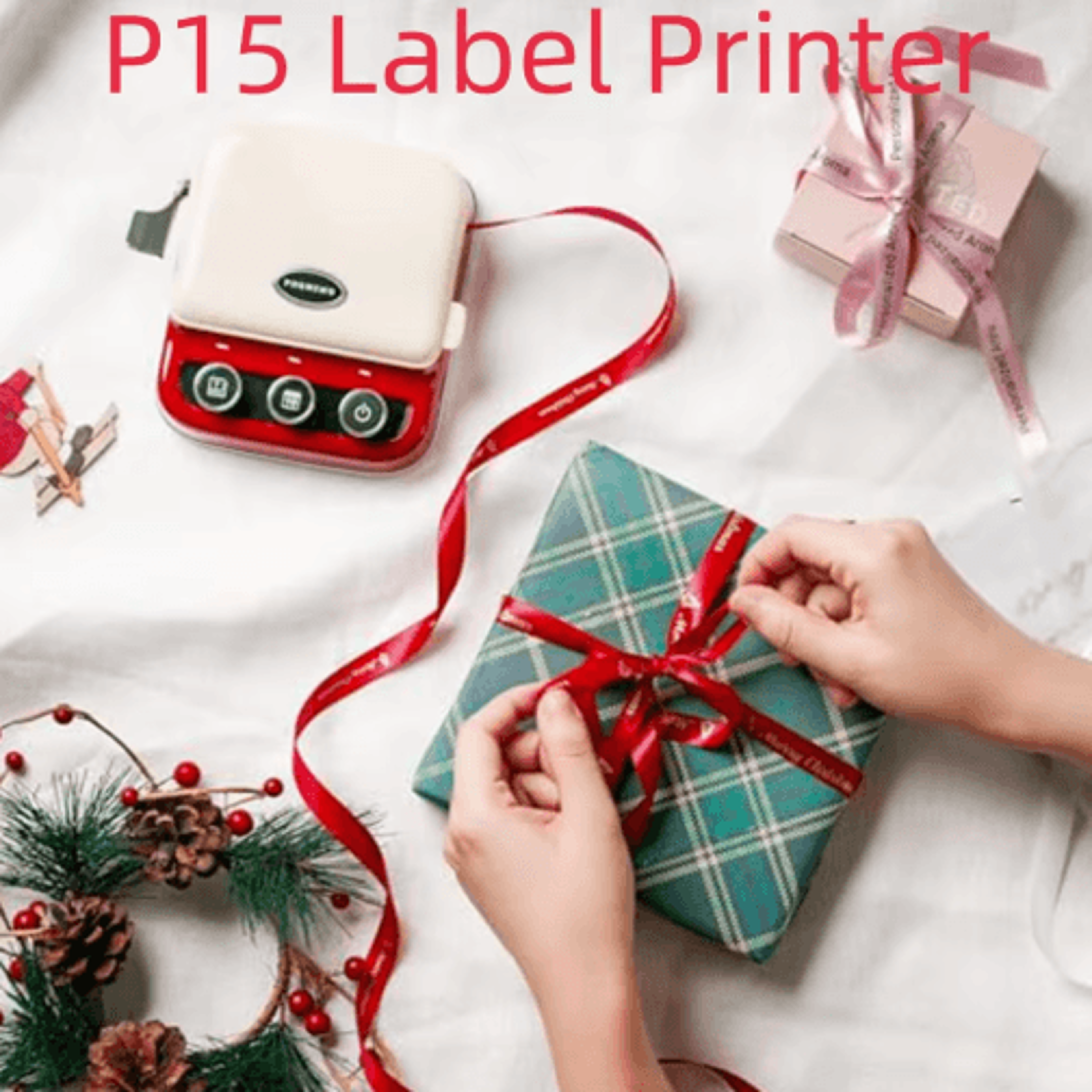 rechargeable bluetooth ribbon label printer – portable name tag & gift label maker