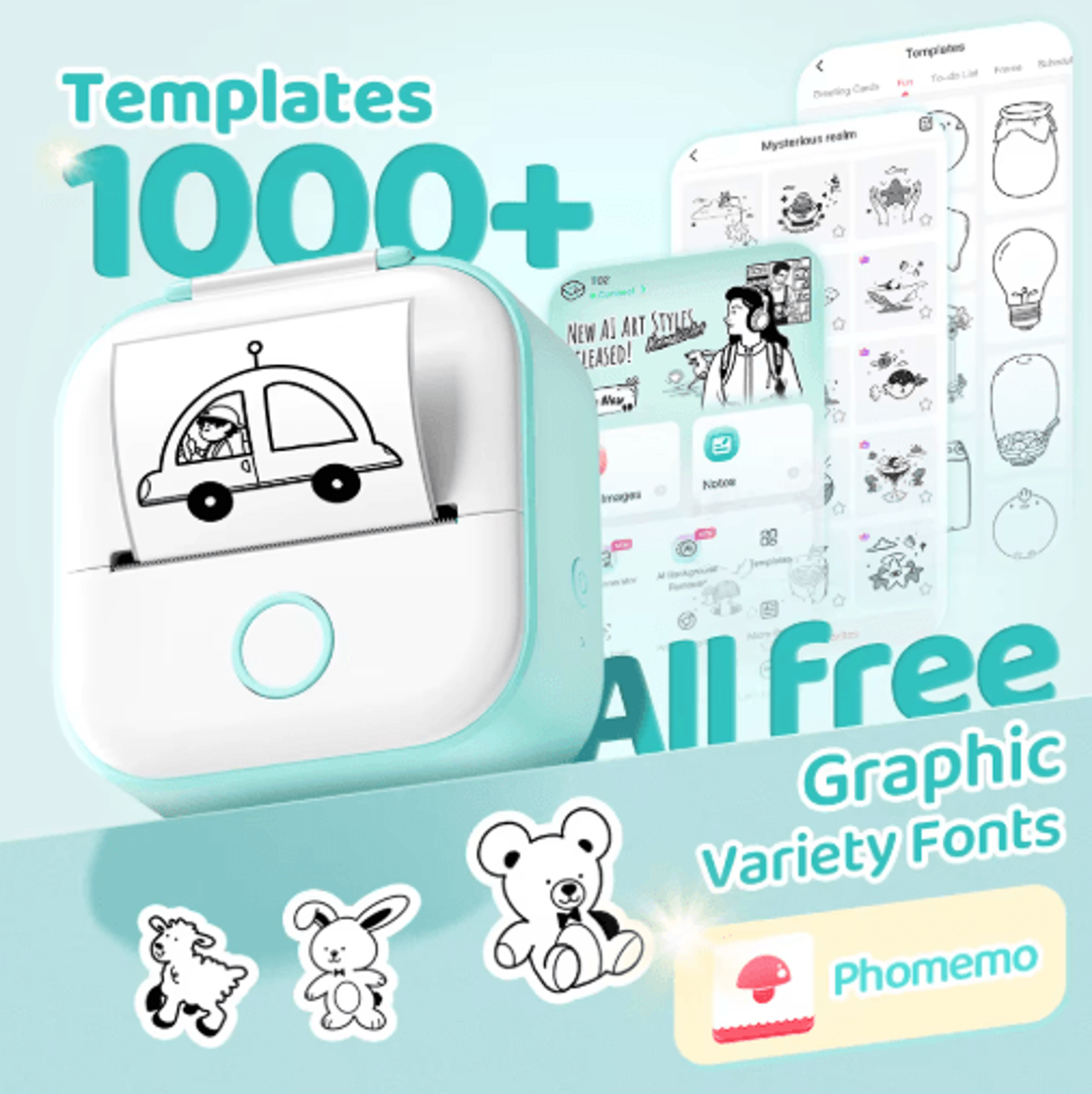 mini wireless thermal pocket printer – portable sticker maker for journaling & diy crafts
