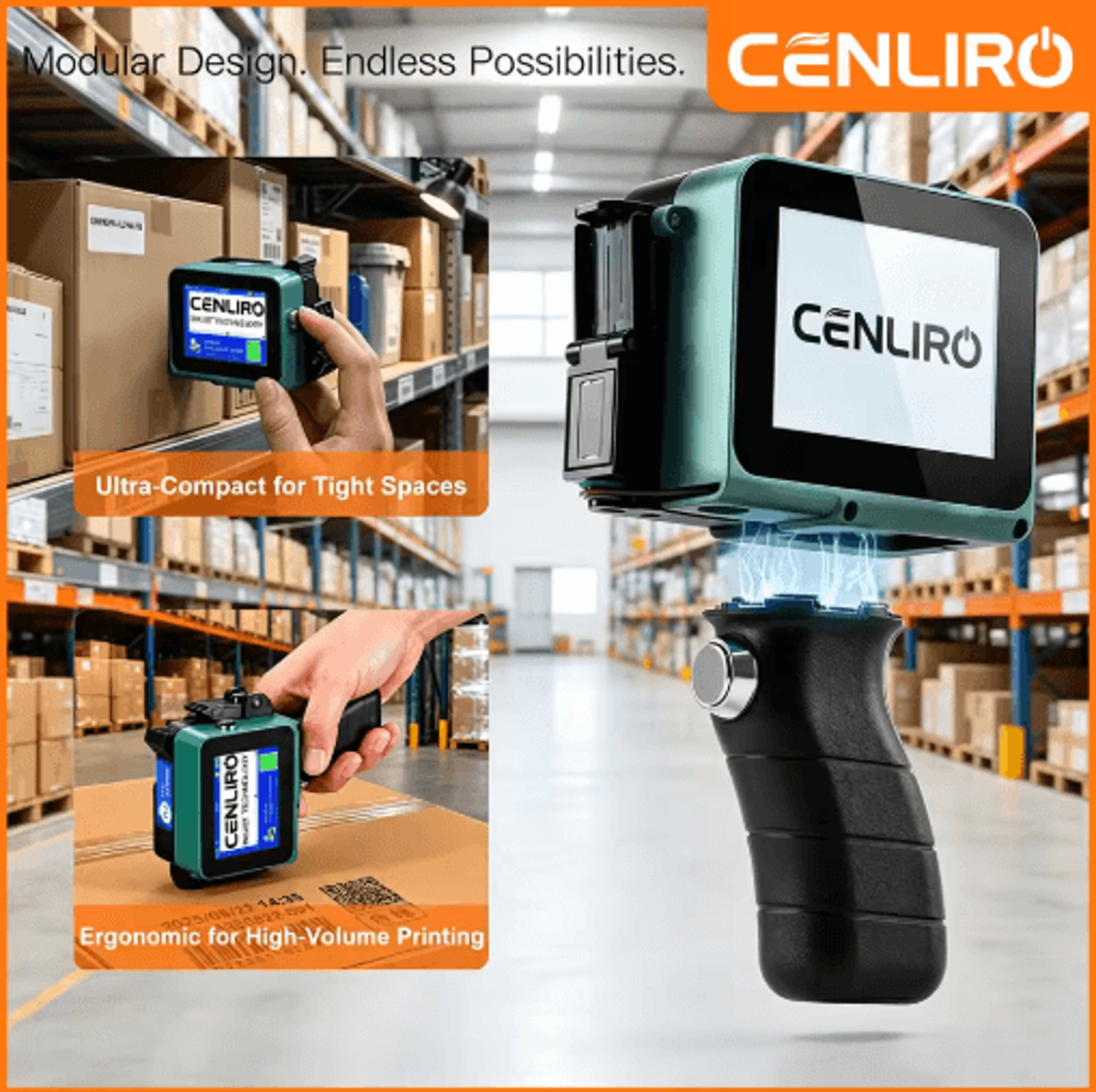 detachable 12.7mm handheld inkjet printer – mini tij qr code & batch coding machine