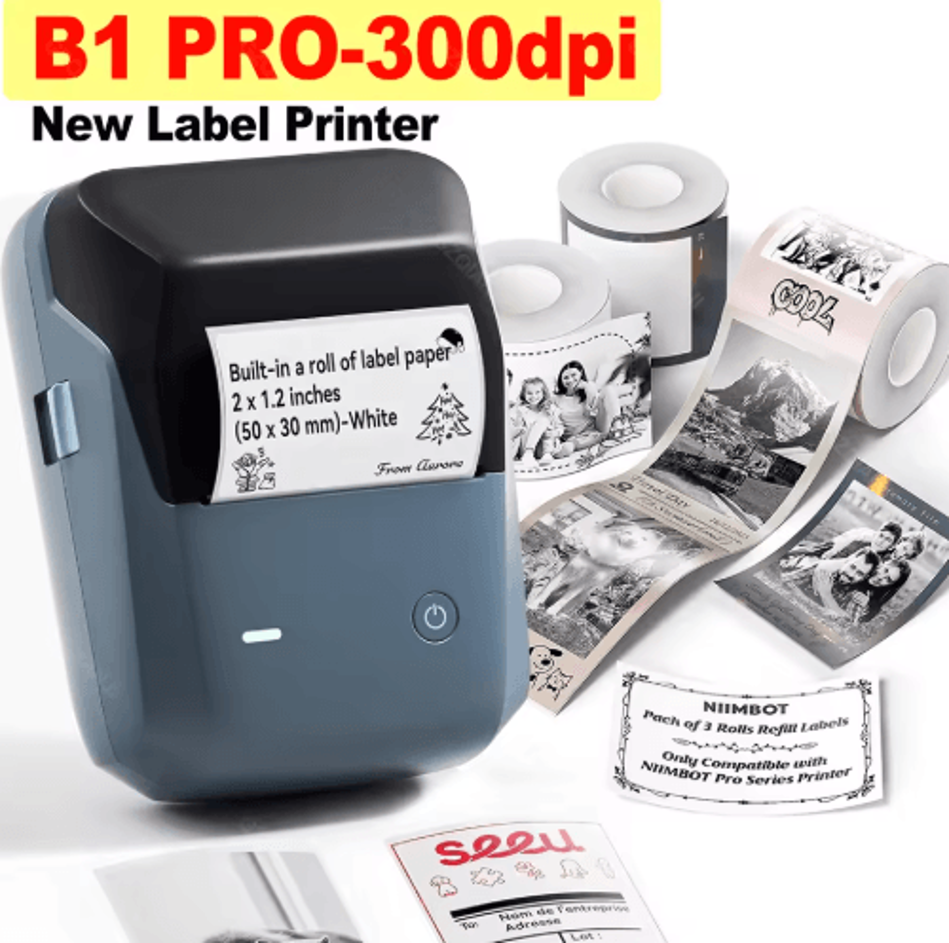 wireless label printer – 20–50mm self-adhesive sticker maker for home & office