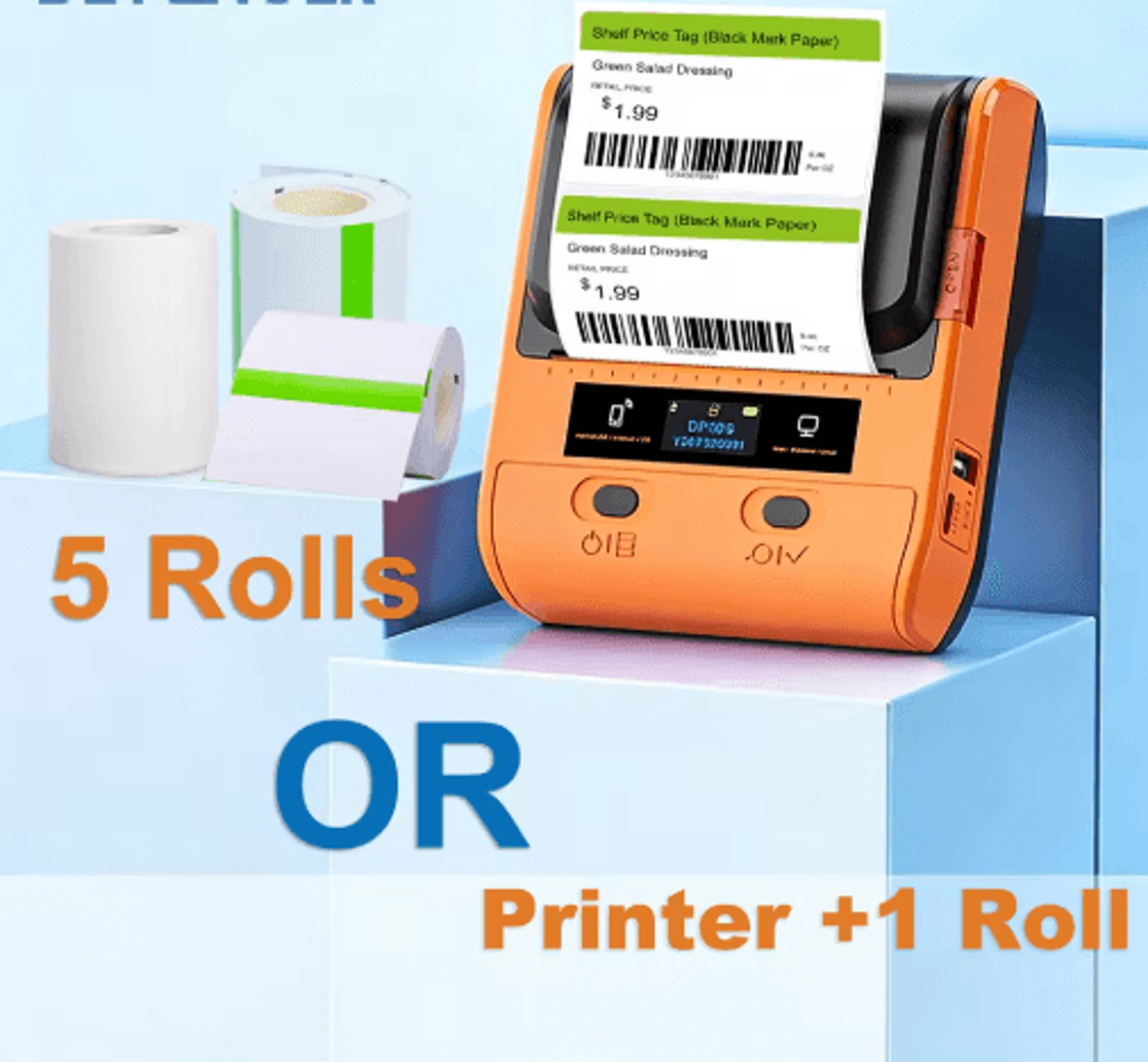 mini portable bluetooth thermal label printer – wireless barcode & sticker maker for android and ios