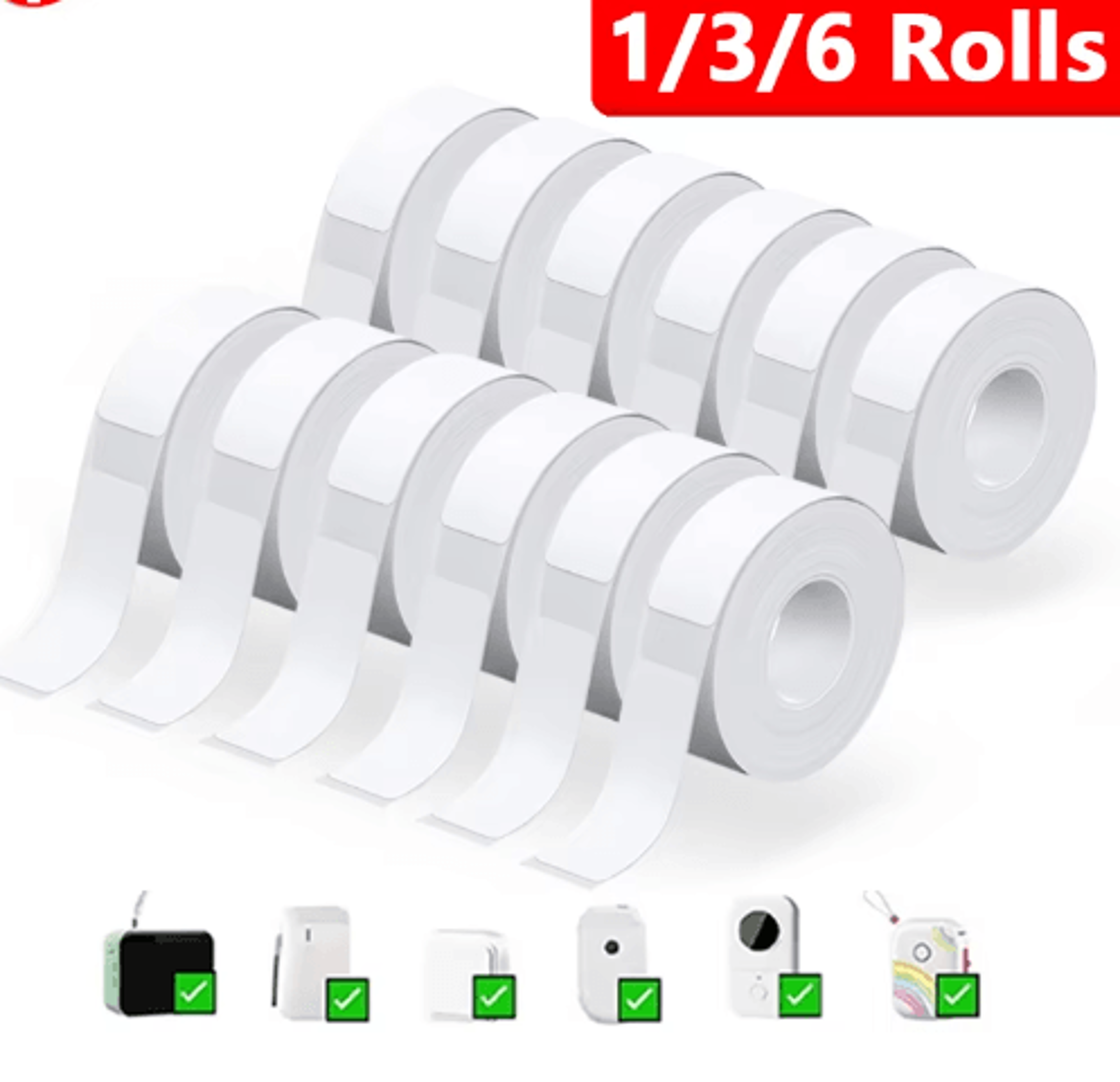 waterproof thermal label sticker paper – white & transparent adhesive rolls for p15/p12/p11/d30/q30