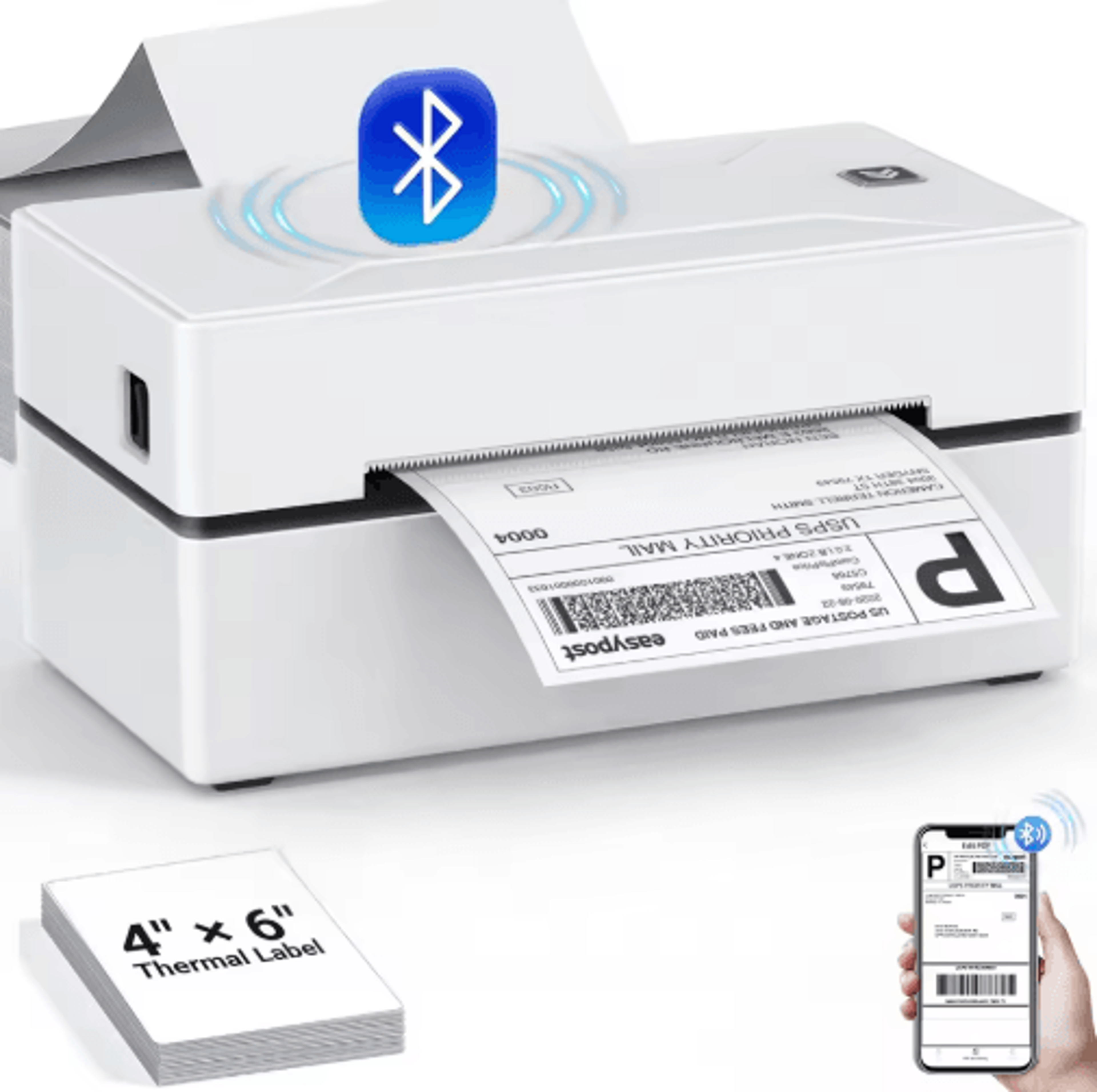 d100 portable bluetooth thermal label printer – wireless 4x6 shipping label maker