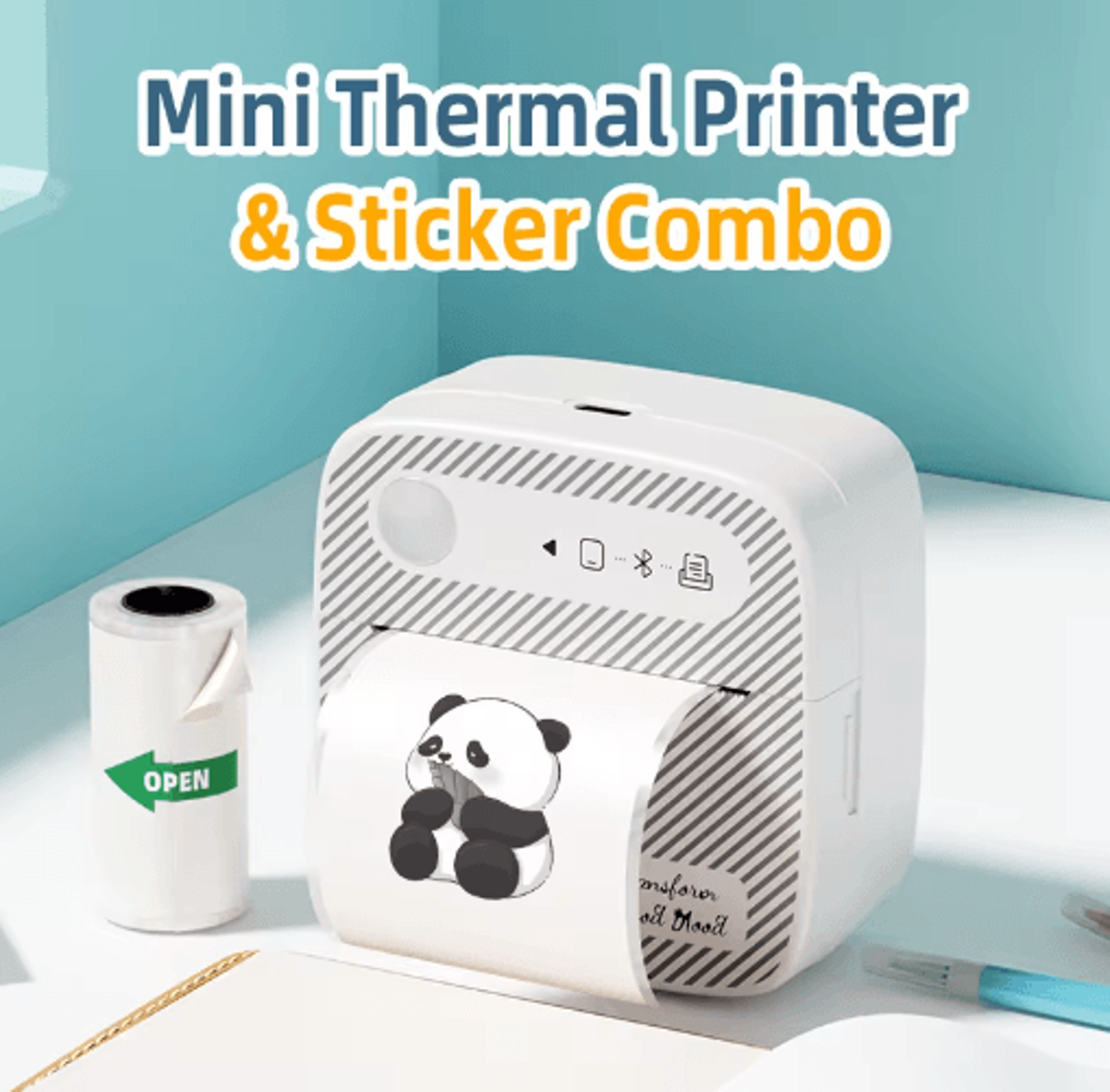 portable mini bluetooth label printer – wireless inkless sticker & price tag maker