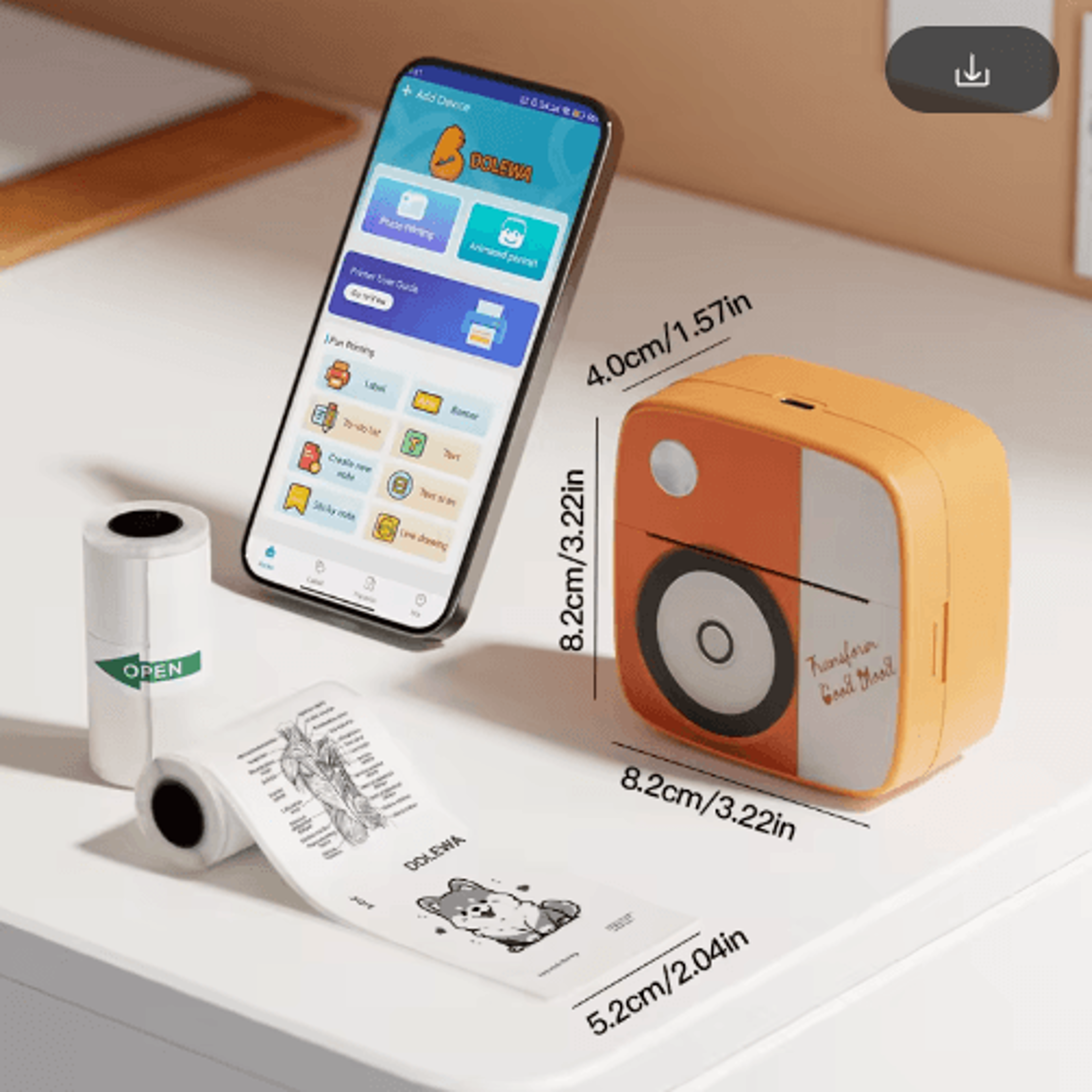 d2 mini thermal photo printer – portable sticker & label maker
