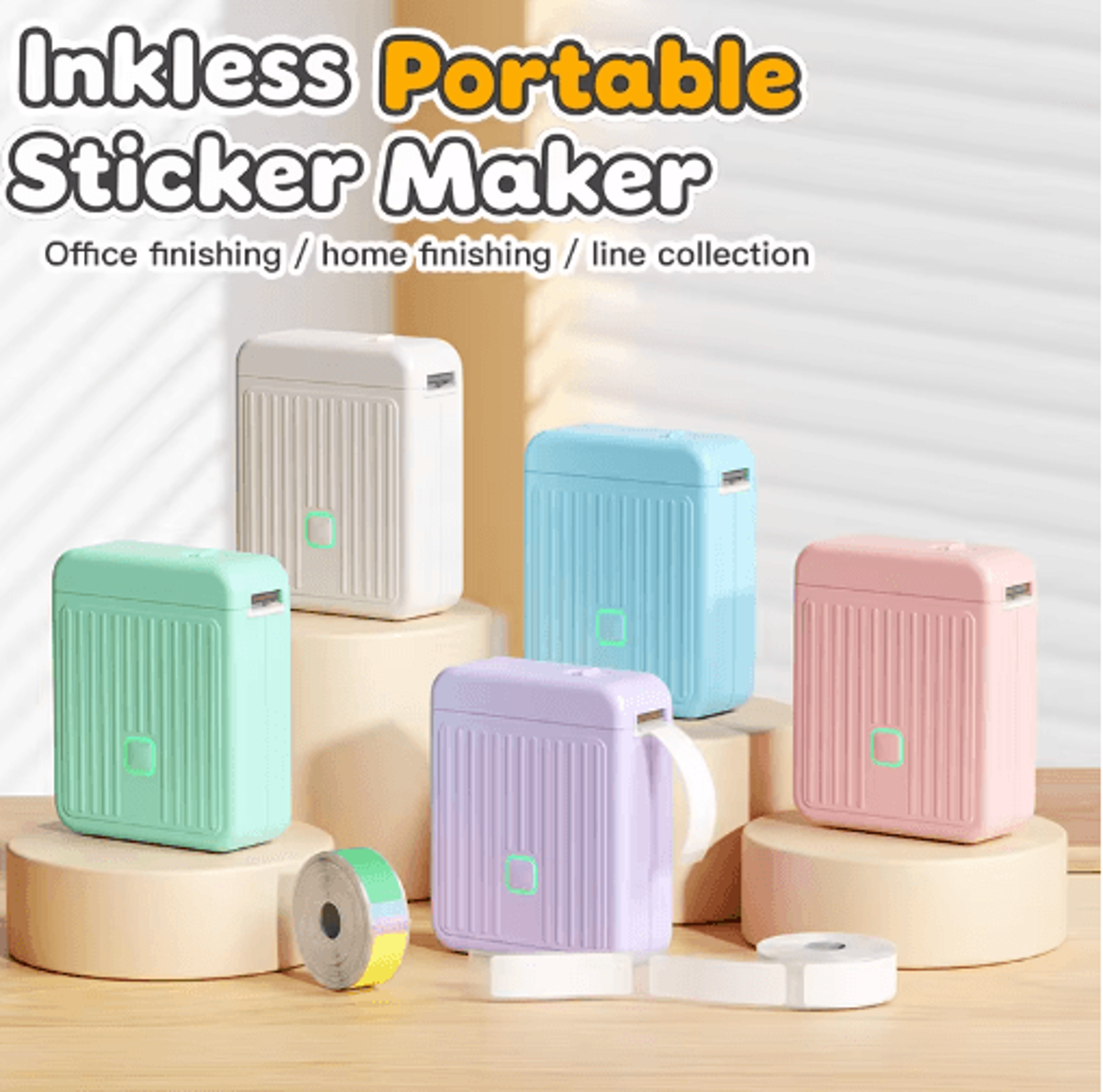 mini bluetooth thermal label printer – portable inkless sticker & barcode maker