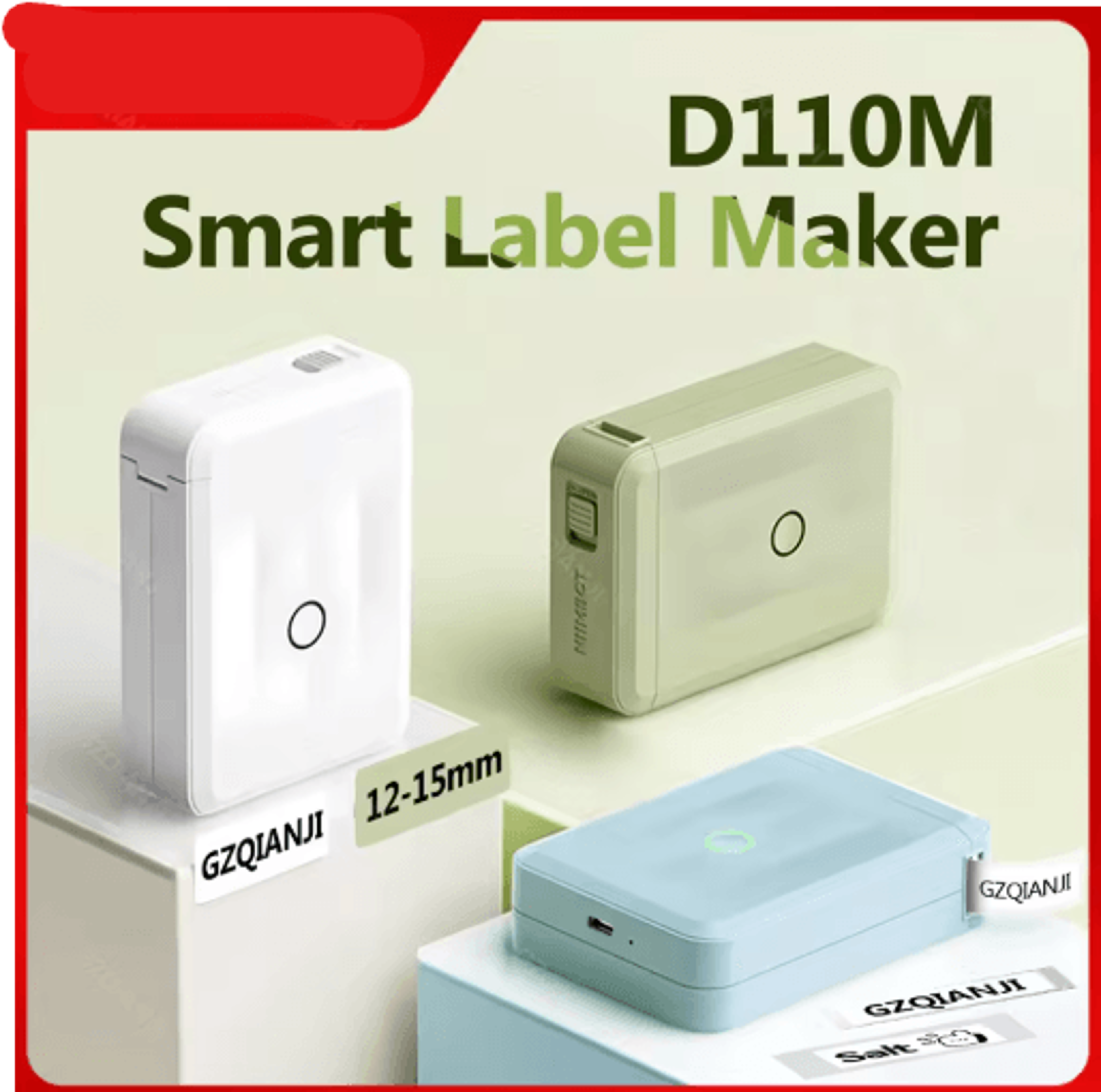 d110 smart portable label printer – mini thermal sticker maker for home & office