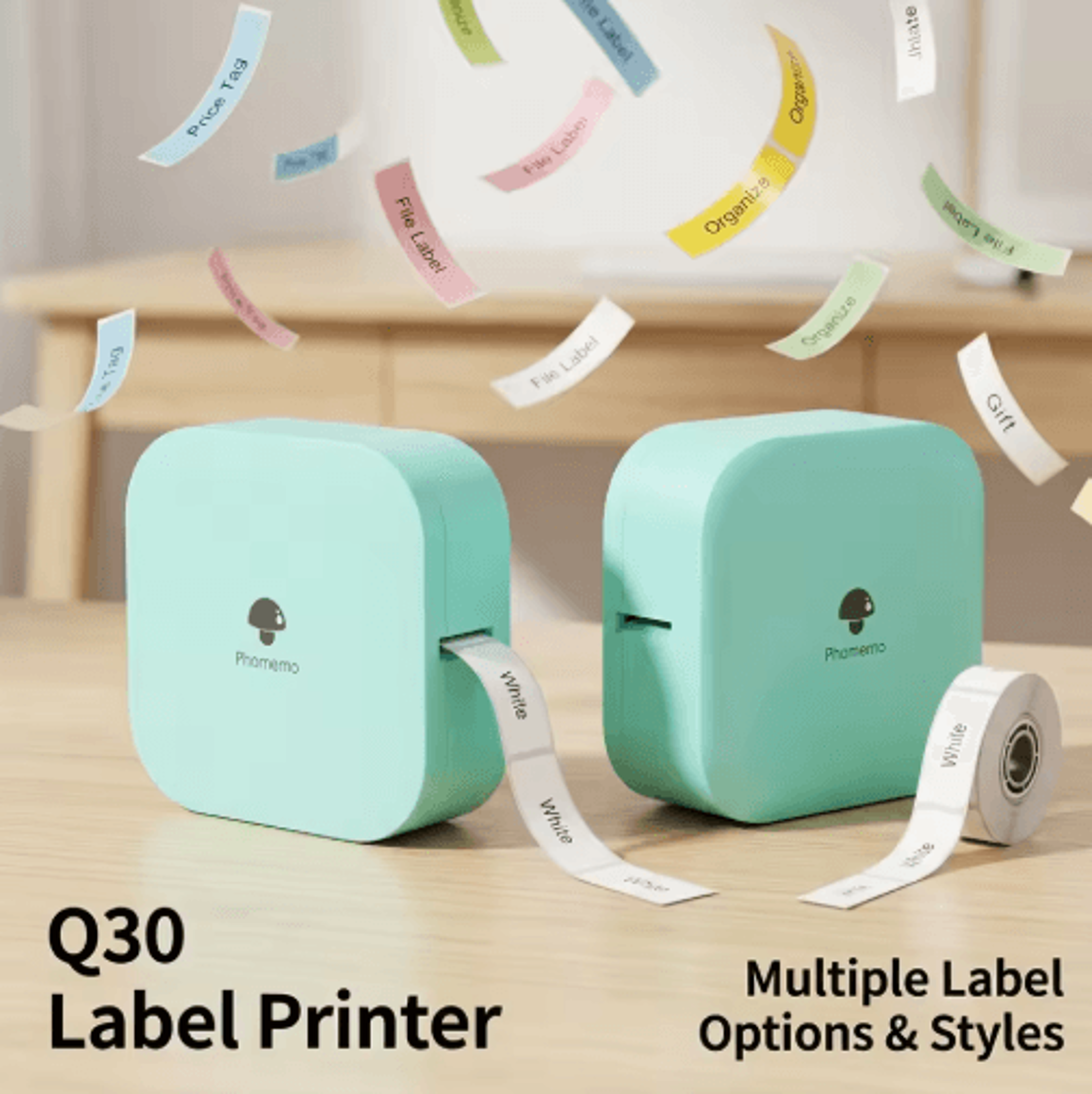 q30 wireless mini label maker – portable thermal sticker & barcode printer