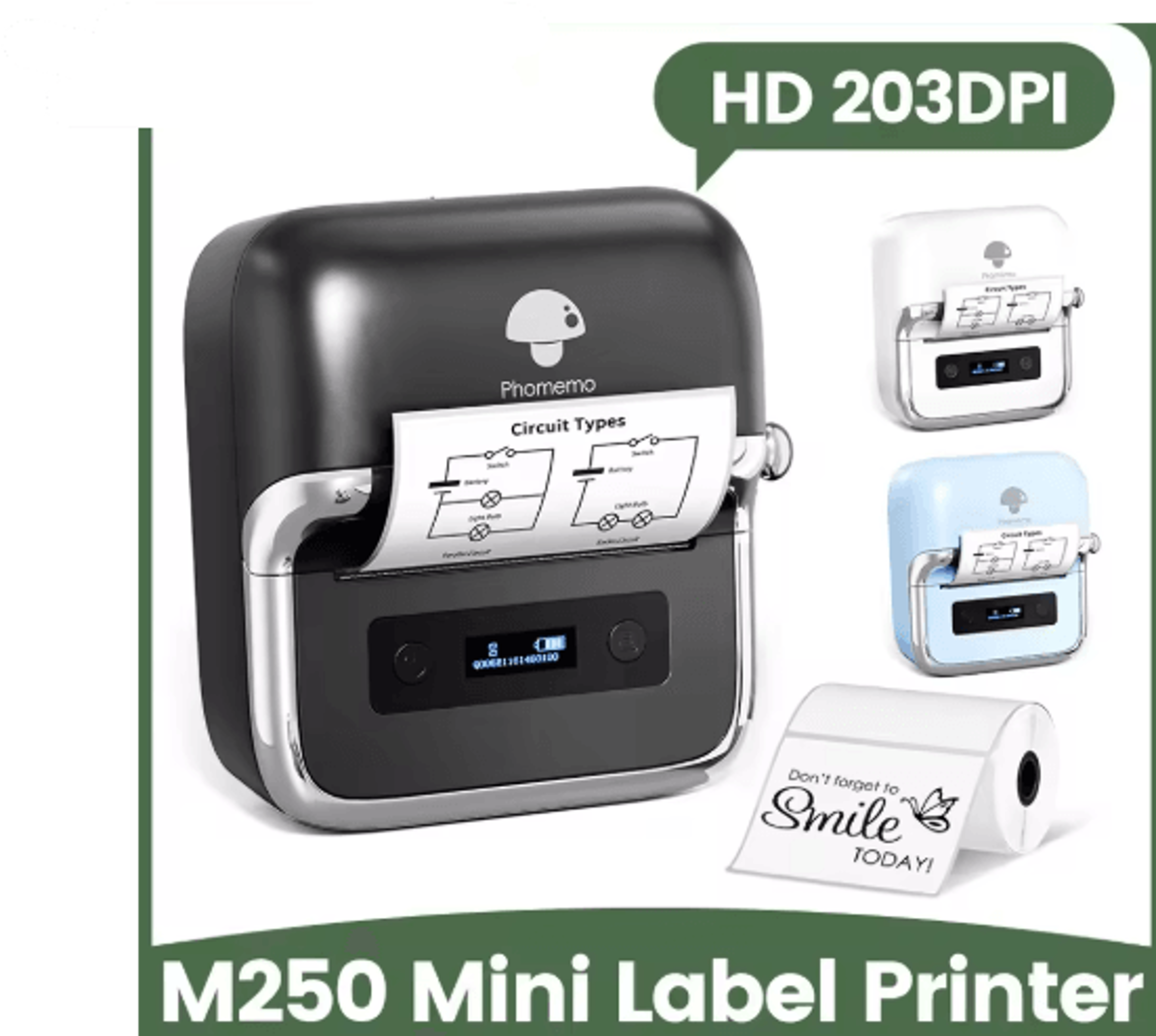 75mm portable thermal label maker – upgraded barcode & sticker printer