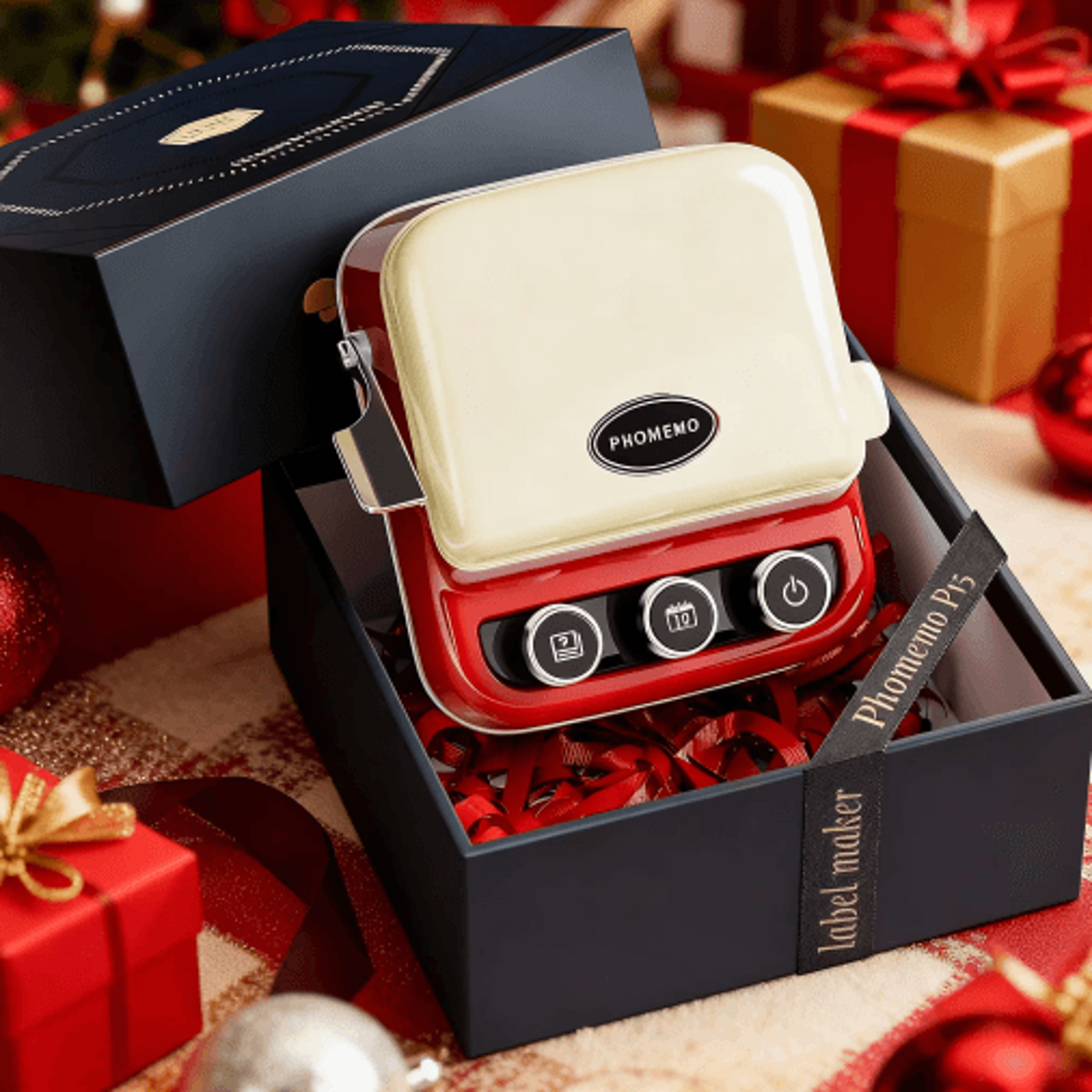 mini bluetooth ribbon label printer – portable custom text label maker for gifts & decorations