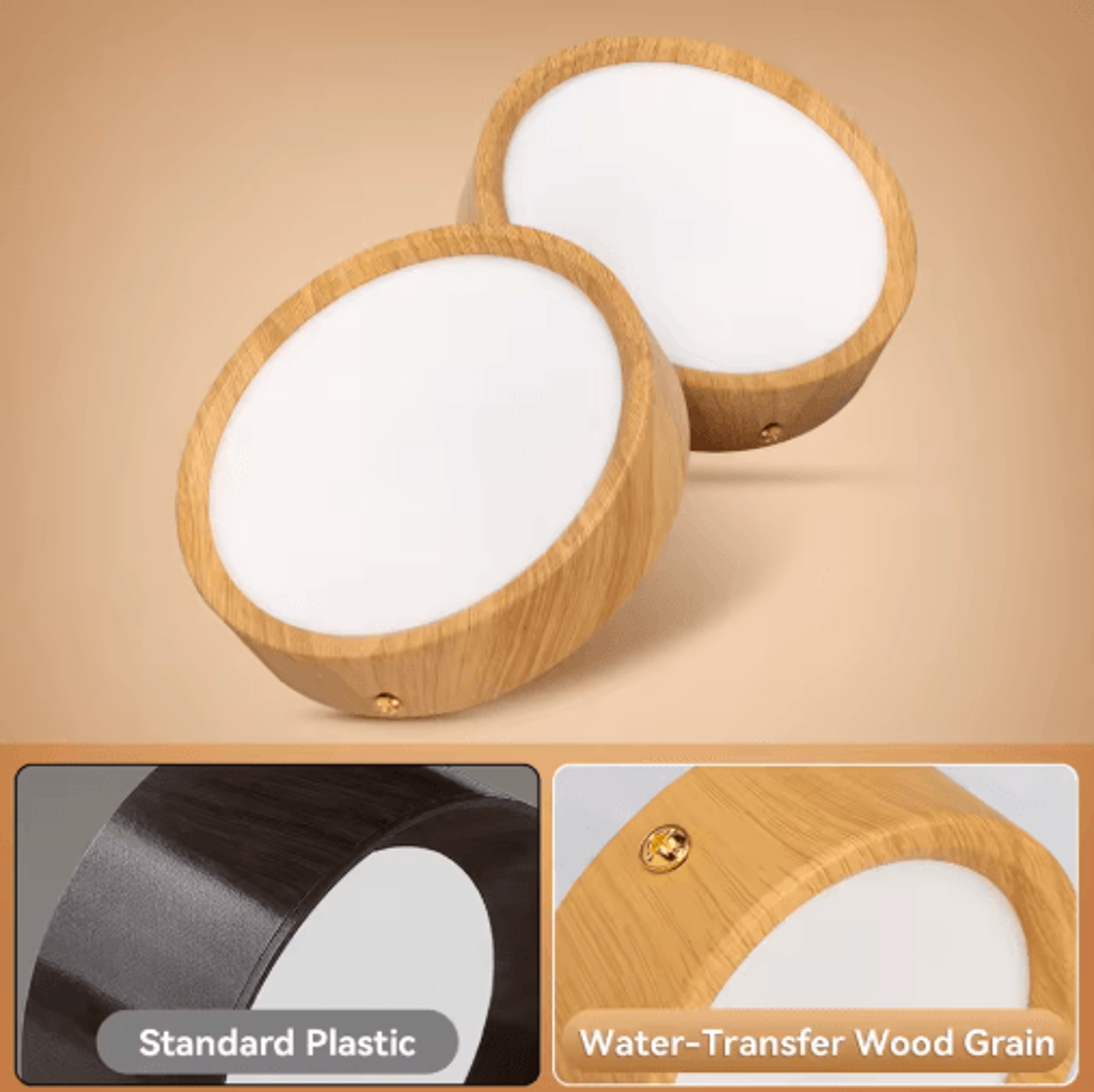 wood grain led ceiling downlight – ultra-thin foldable surface mount spotlight
