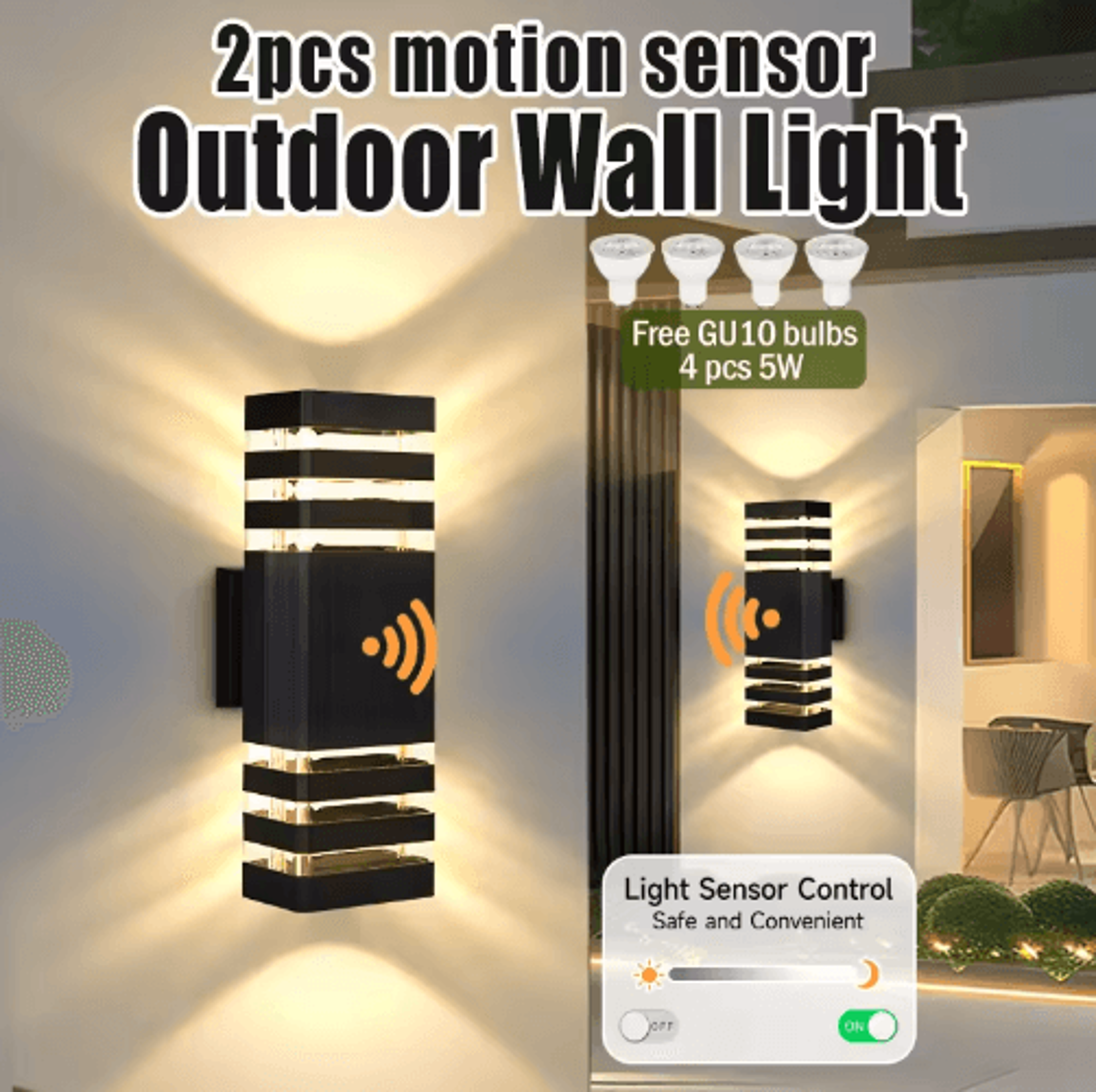 gu10 motion sensor led wall light – waterproof indoor & outdoor wall lamp