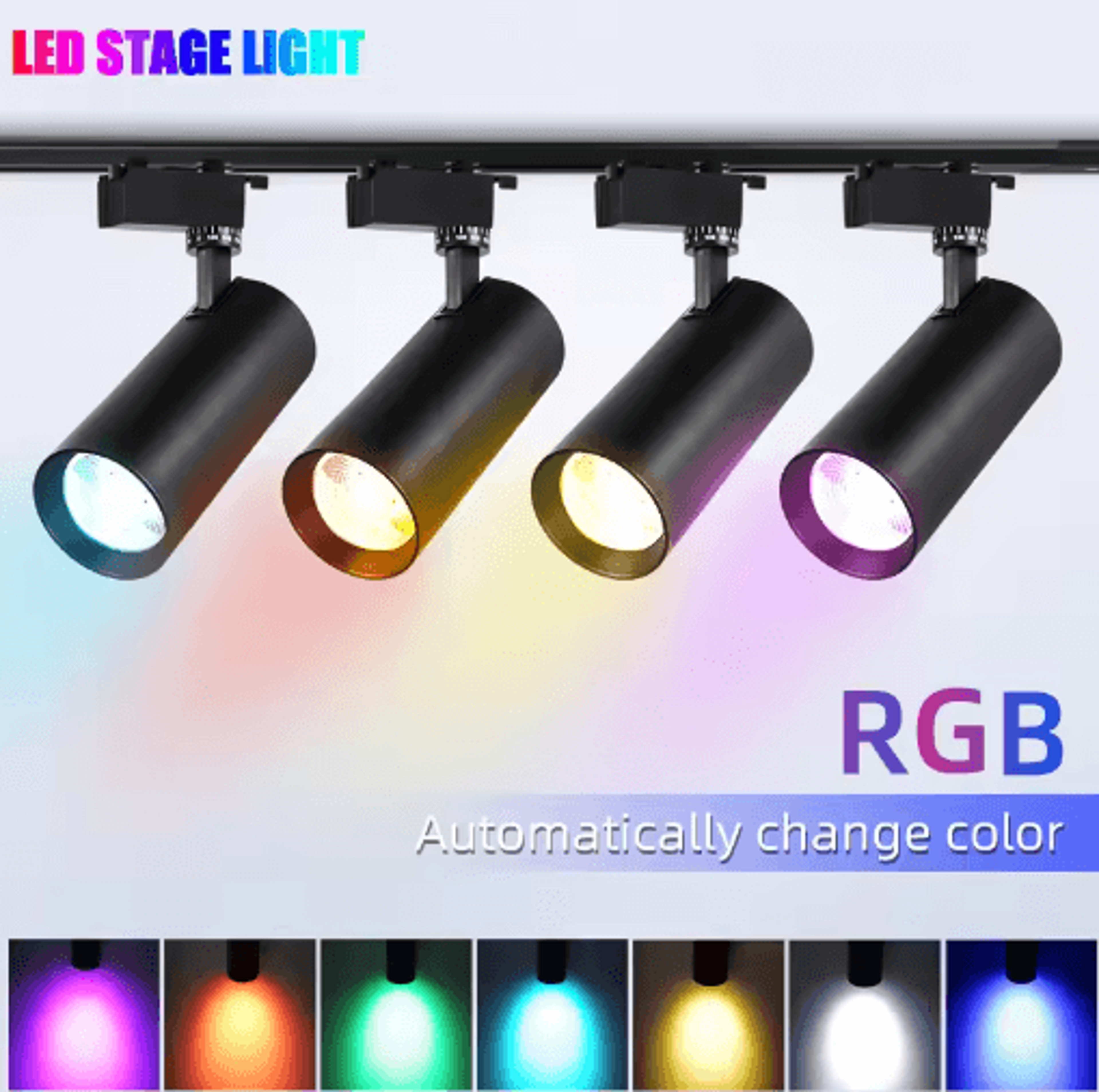 rgb led track spotlight – colorful disco & stage ceiling light