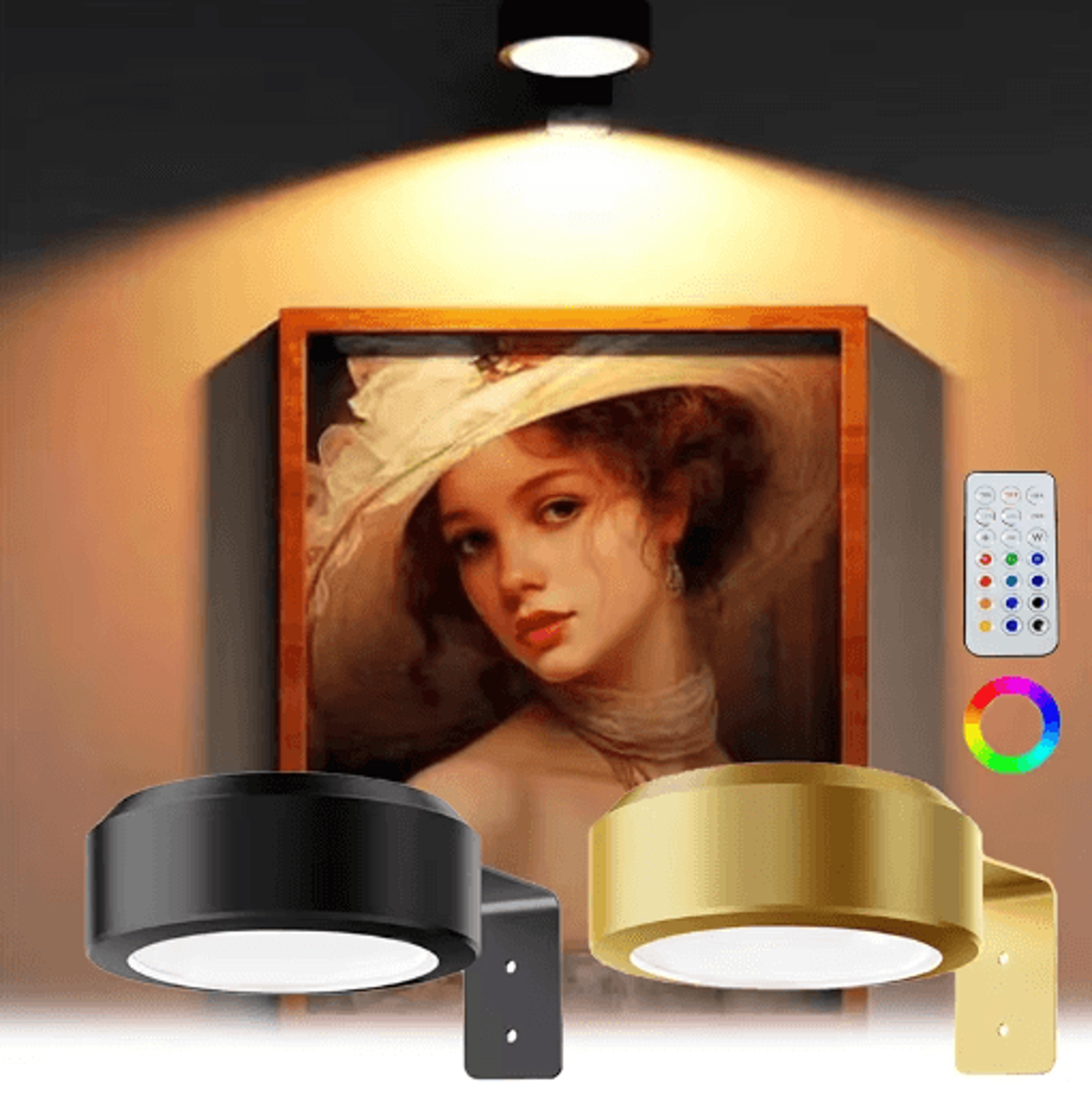 wireless led picture light with remote – dimmable magnetic art display lamp