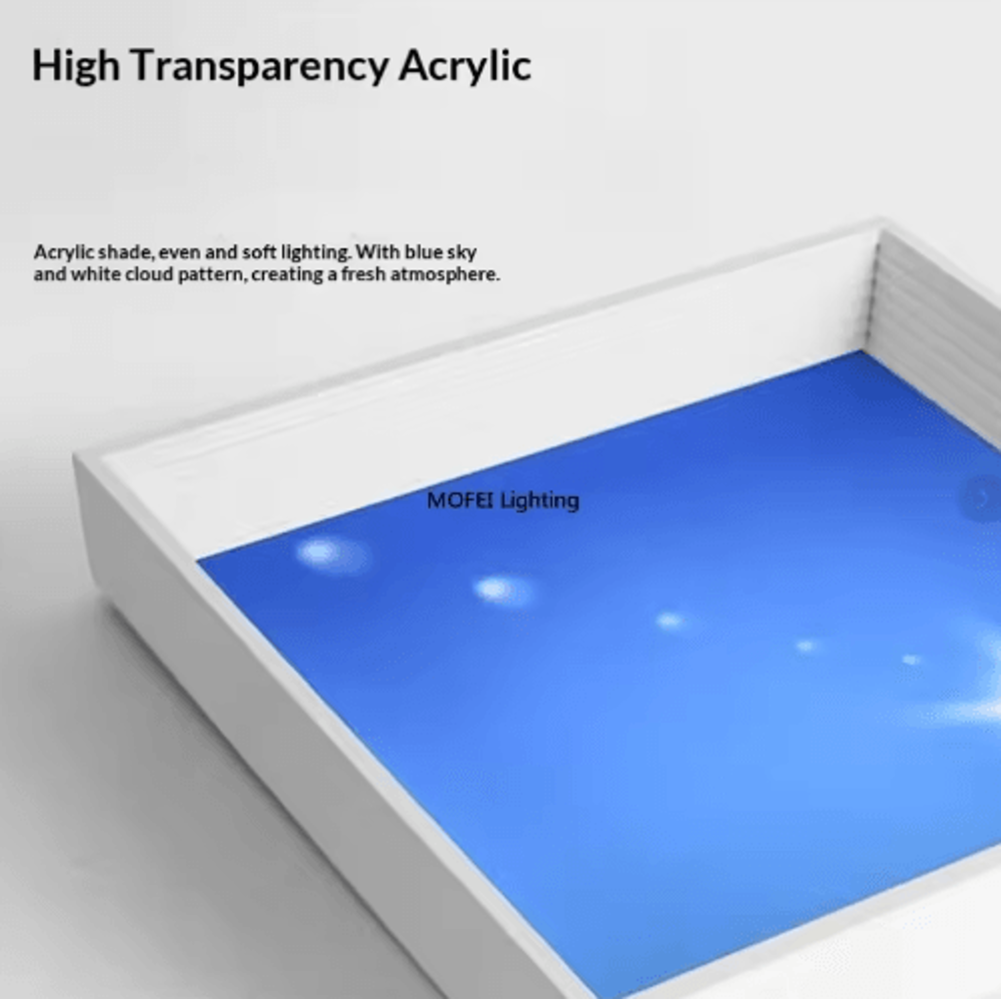 modern led sky ceiling light – blue cloud daylight simulation fixture