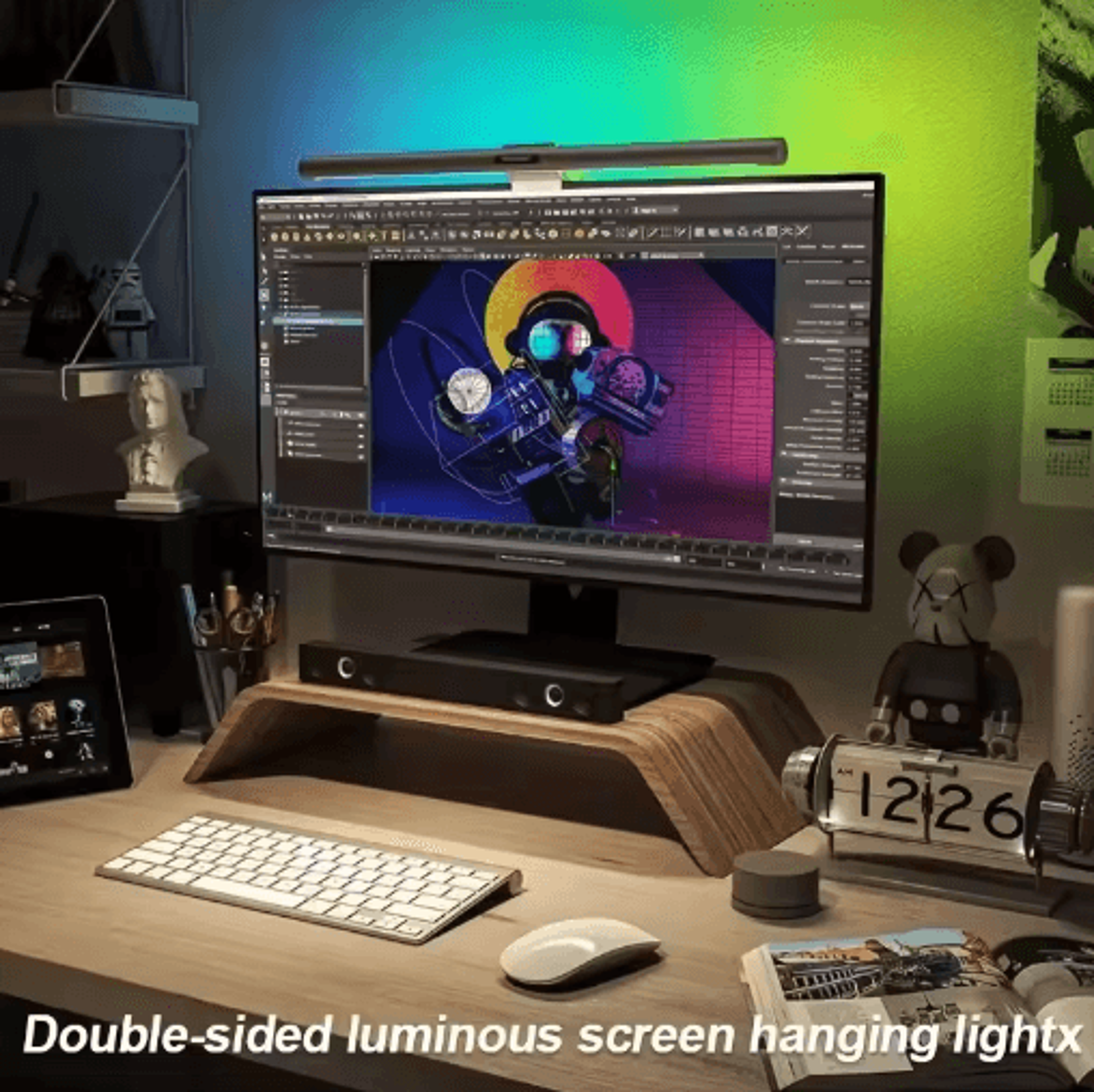 usb led monitor light bar – 3-color portable laptop screen lamp