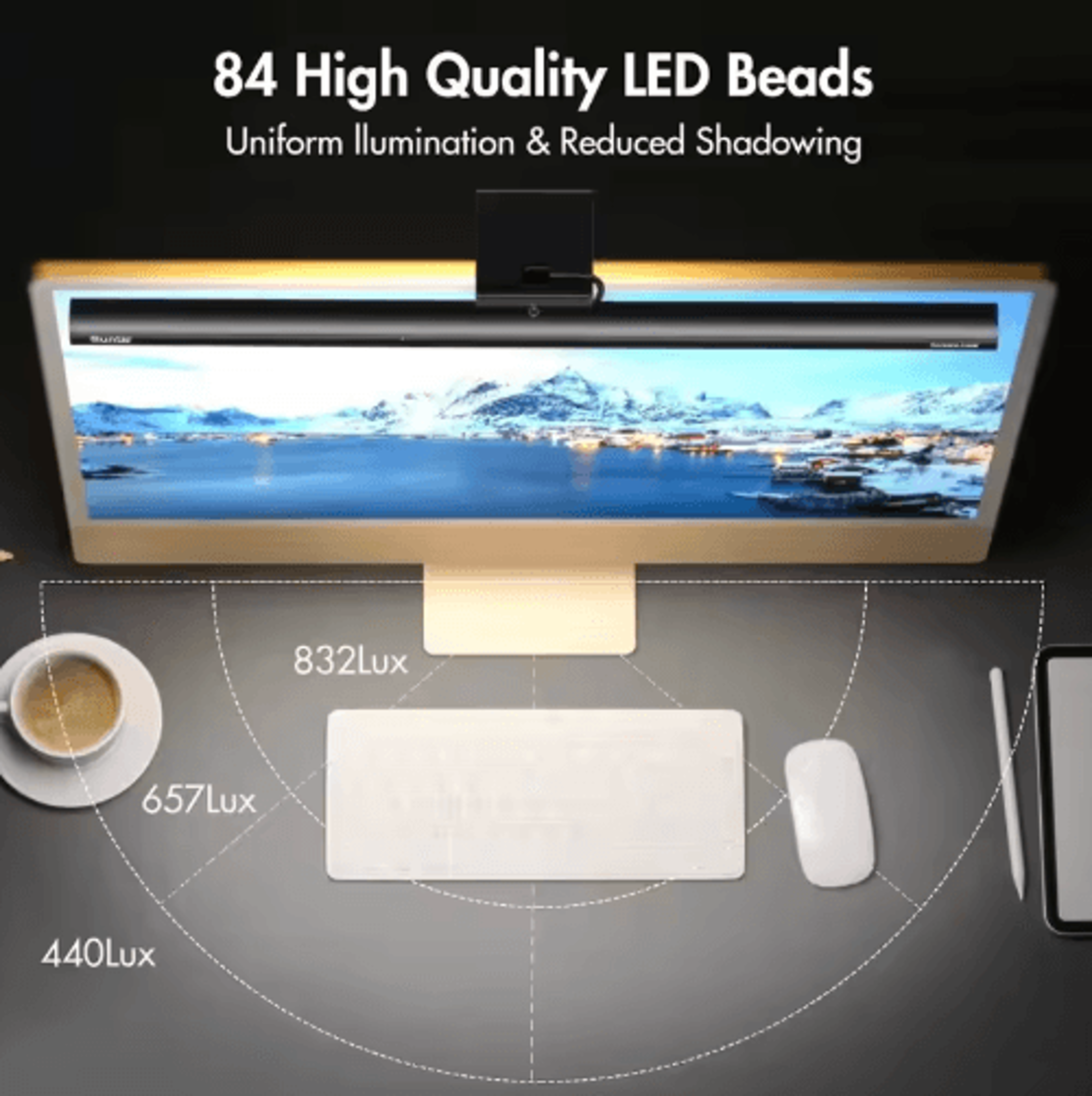 anti-glare rgb led monitor light bar – usb dimmable screen lamp