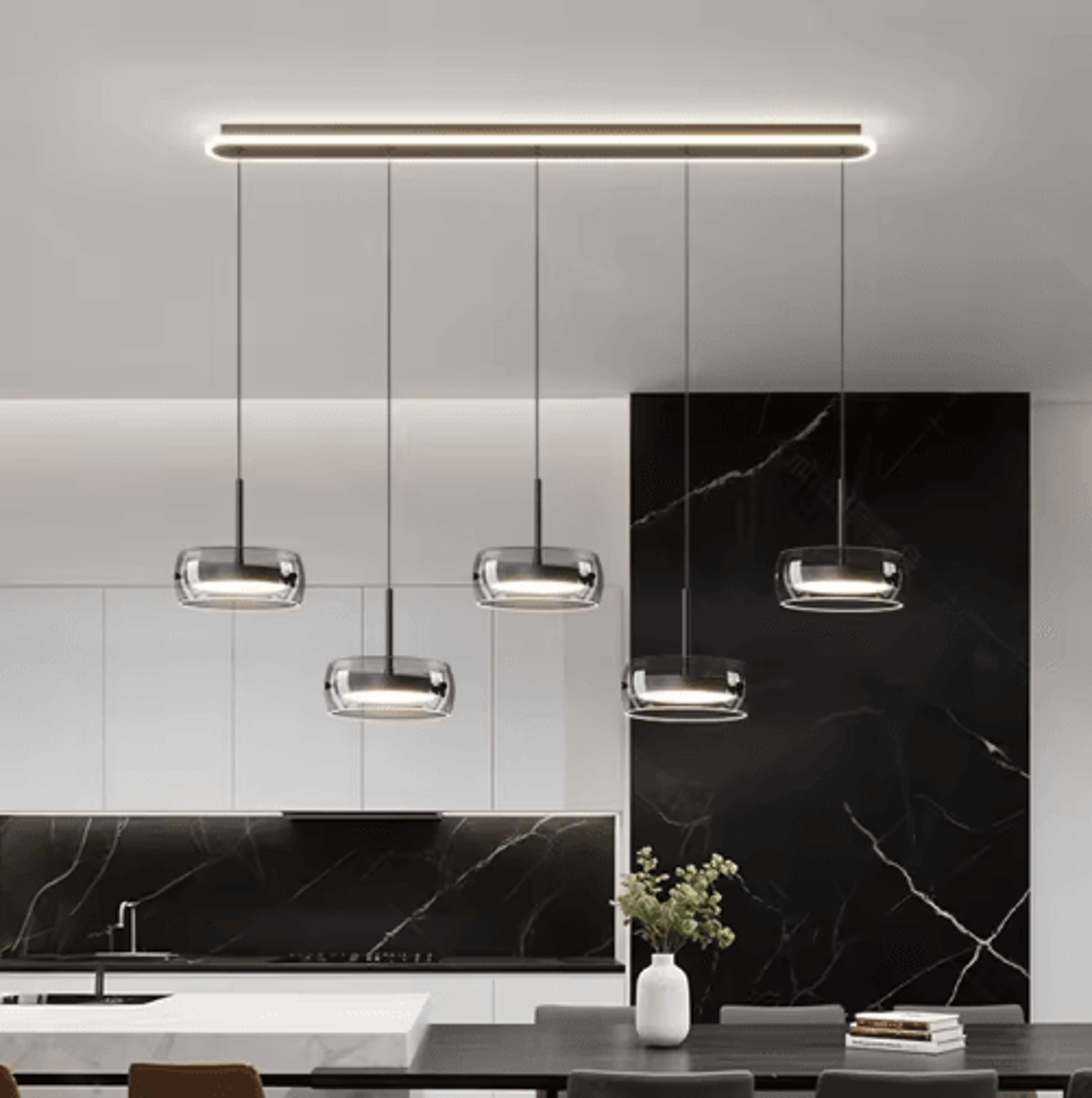 modern led pendant chandelier – elegant hanging ceiling light for dining room & living room