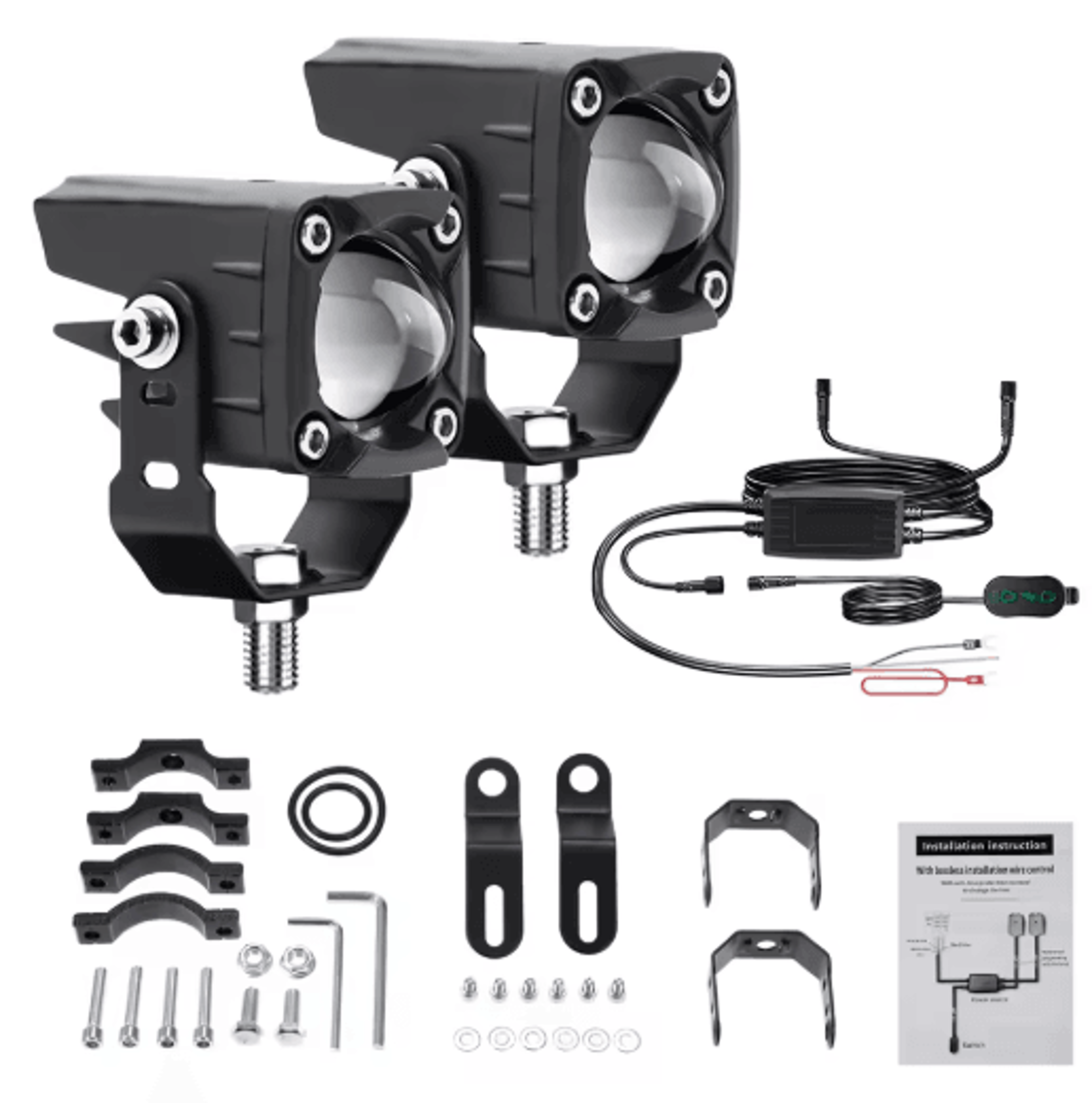 120w motorcycle led fog lights – 18000lm auxiliary driving lights with 6 modes