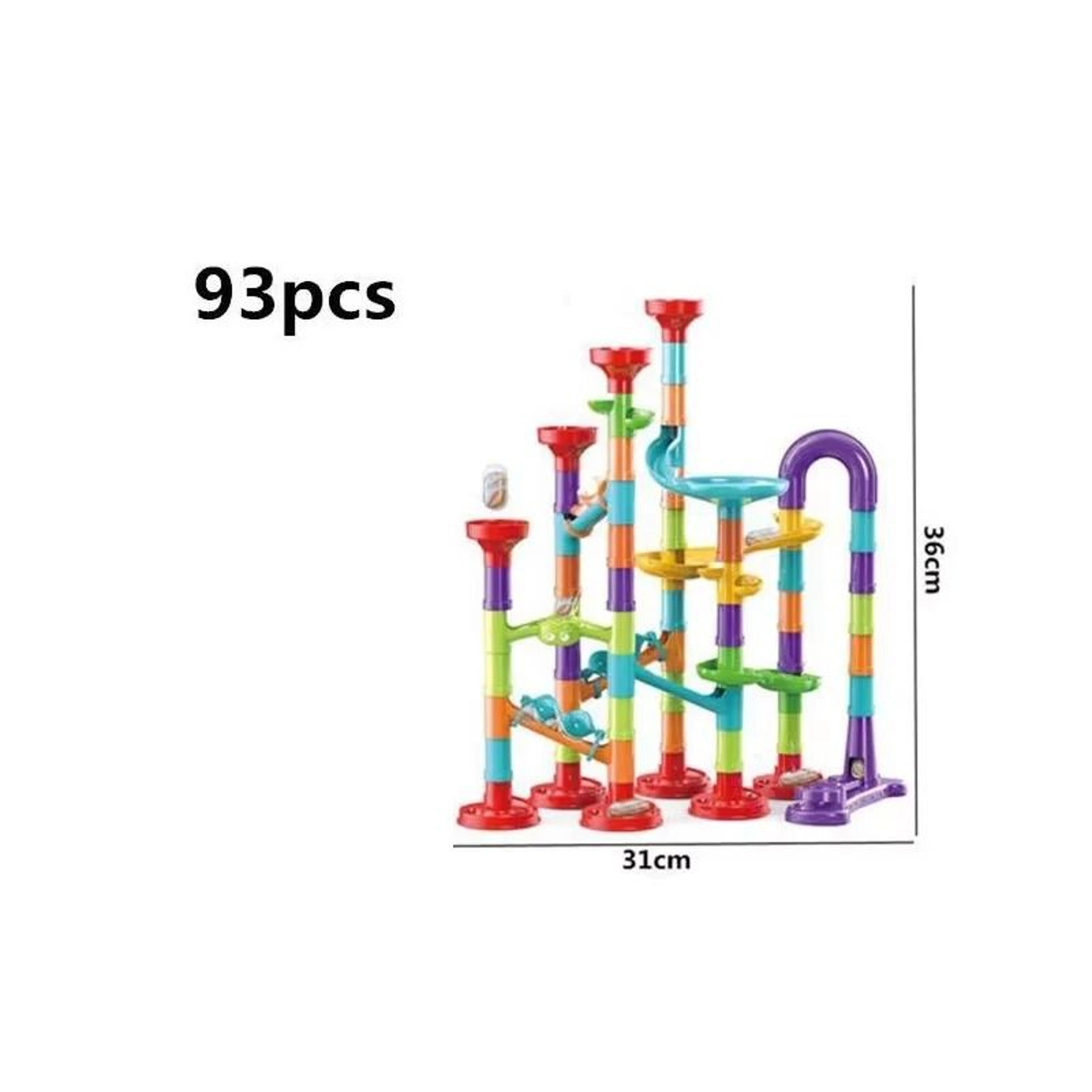 kids marble run building blocks race track set