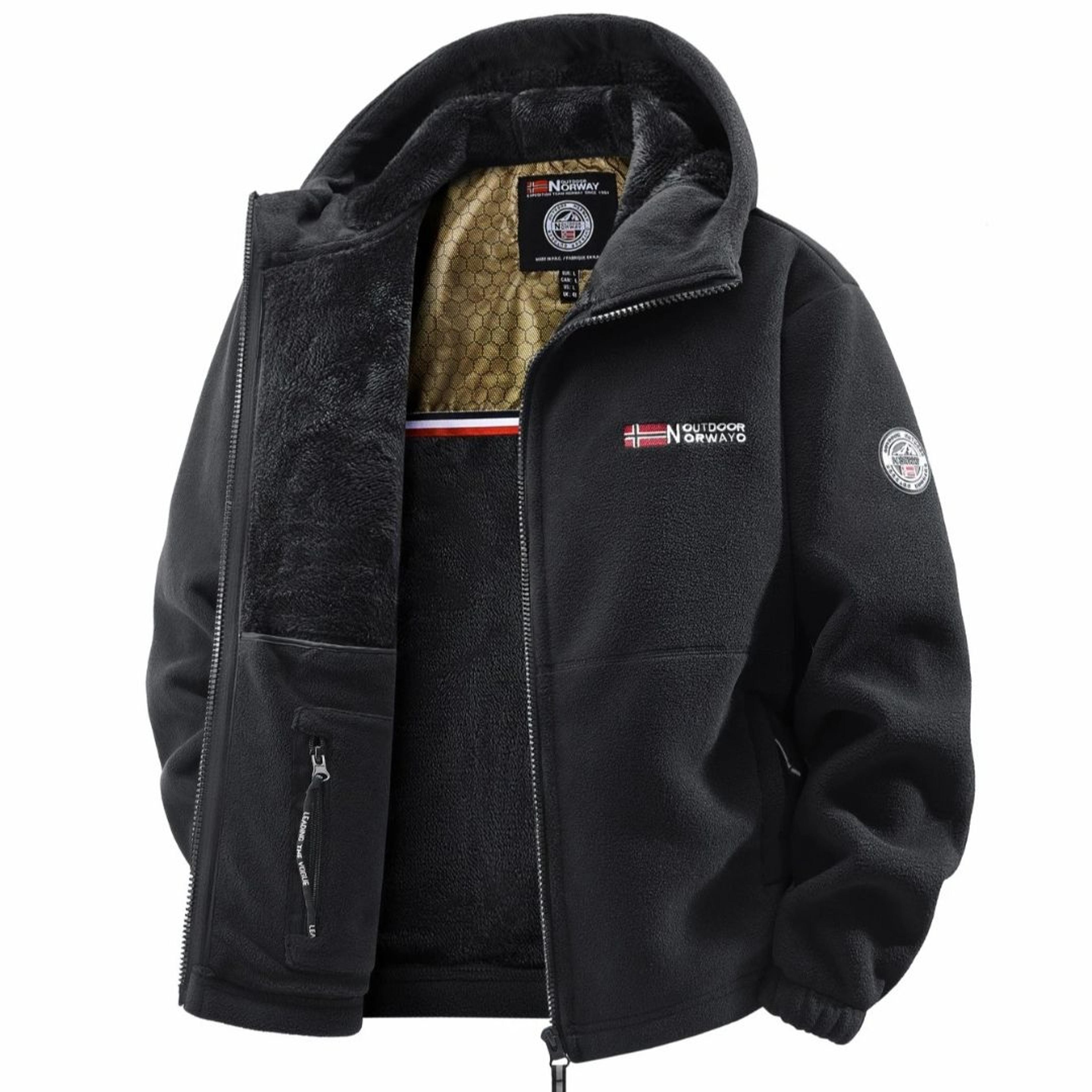 mens outdoor hooded winter jacket windproof warm travel coat