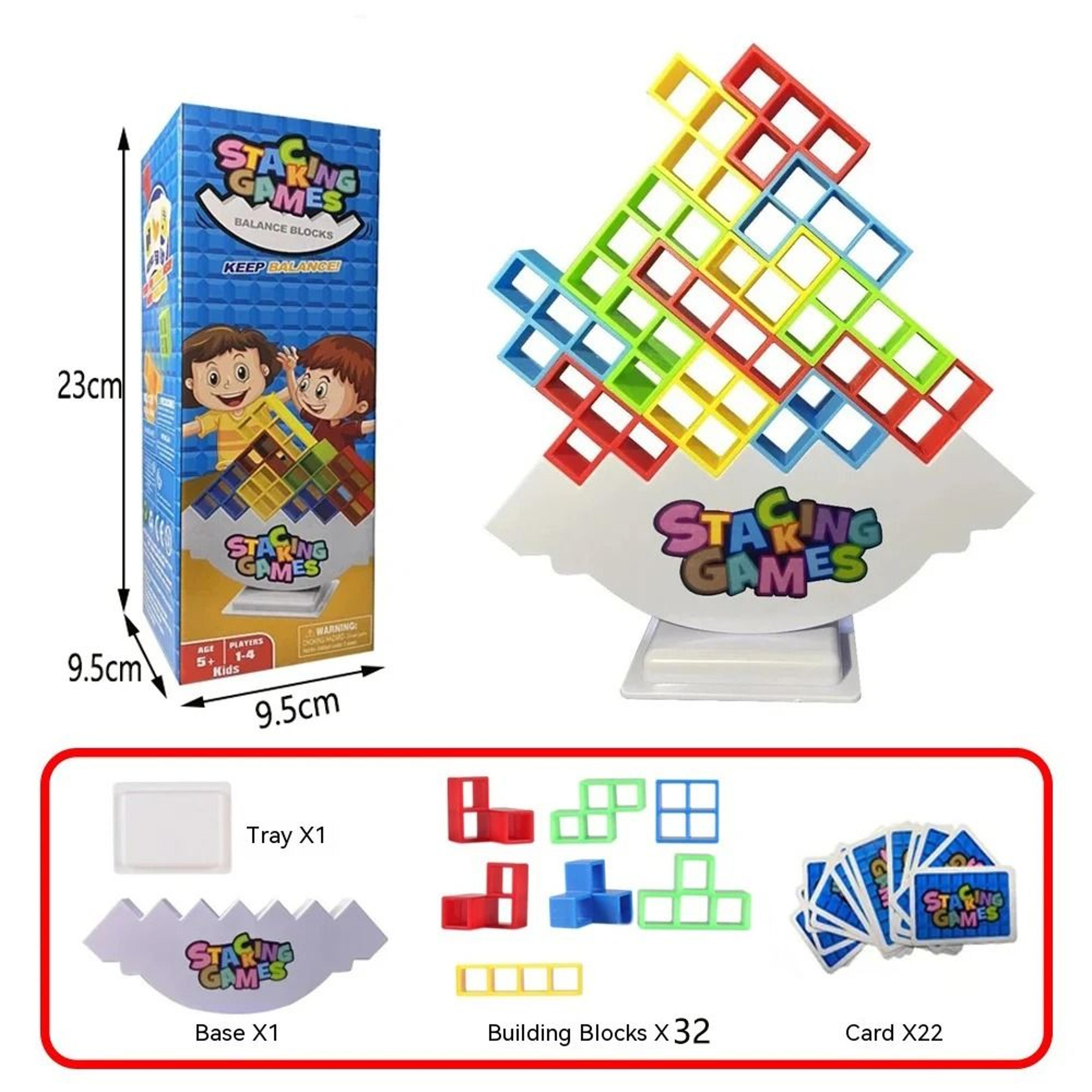 balance stacking tower building block toy educational tabletop game for kids and family