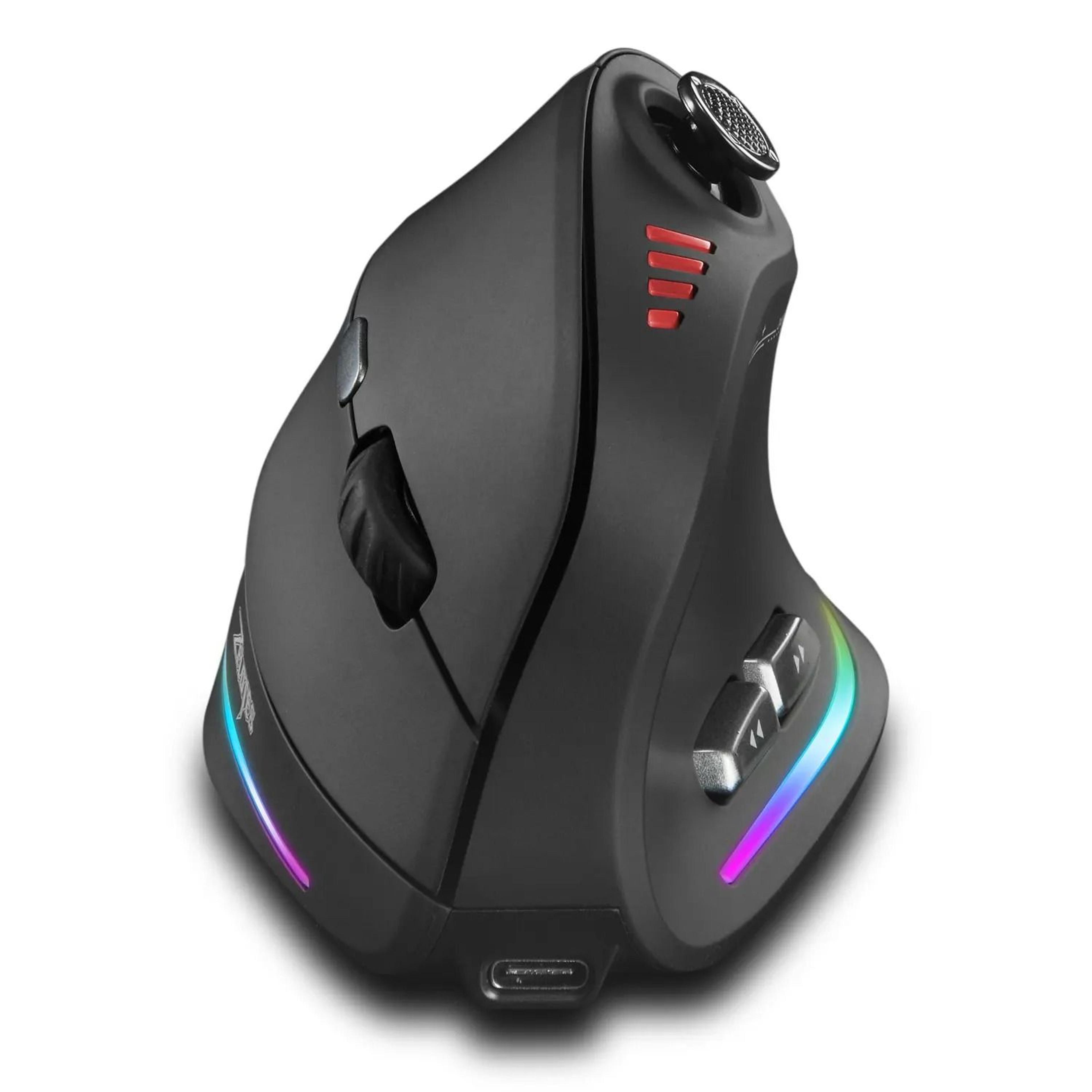 zelotes f18 vertical ergonomic wireless gaming mouse with bluetooth high dpi control