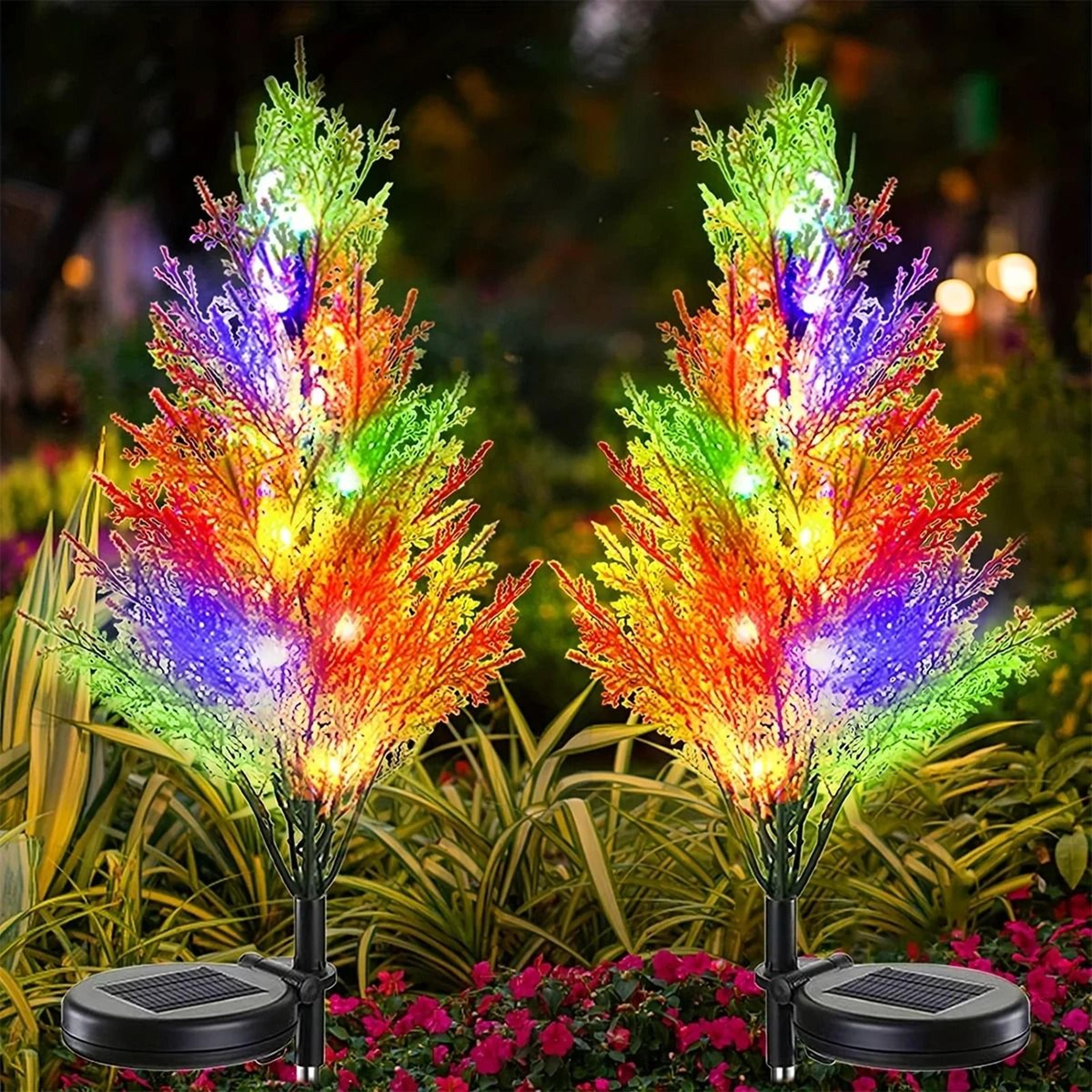 solar christmas pine tree garden pathway light