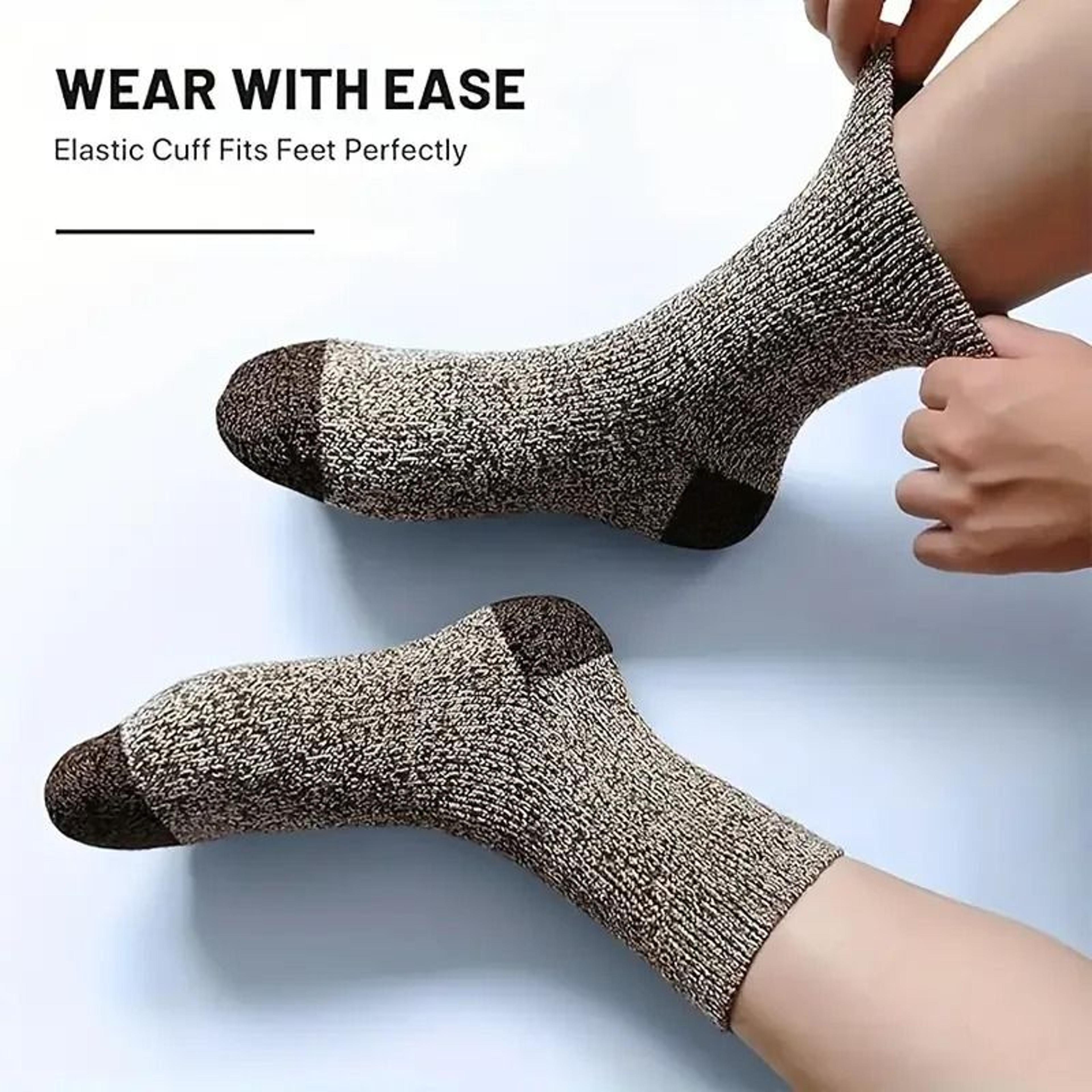 mens merino wool thermal hiking socks 5 pair pack