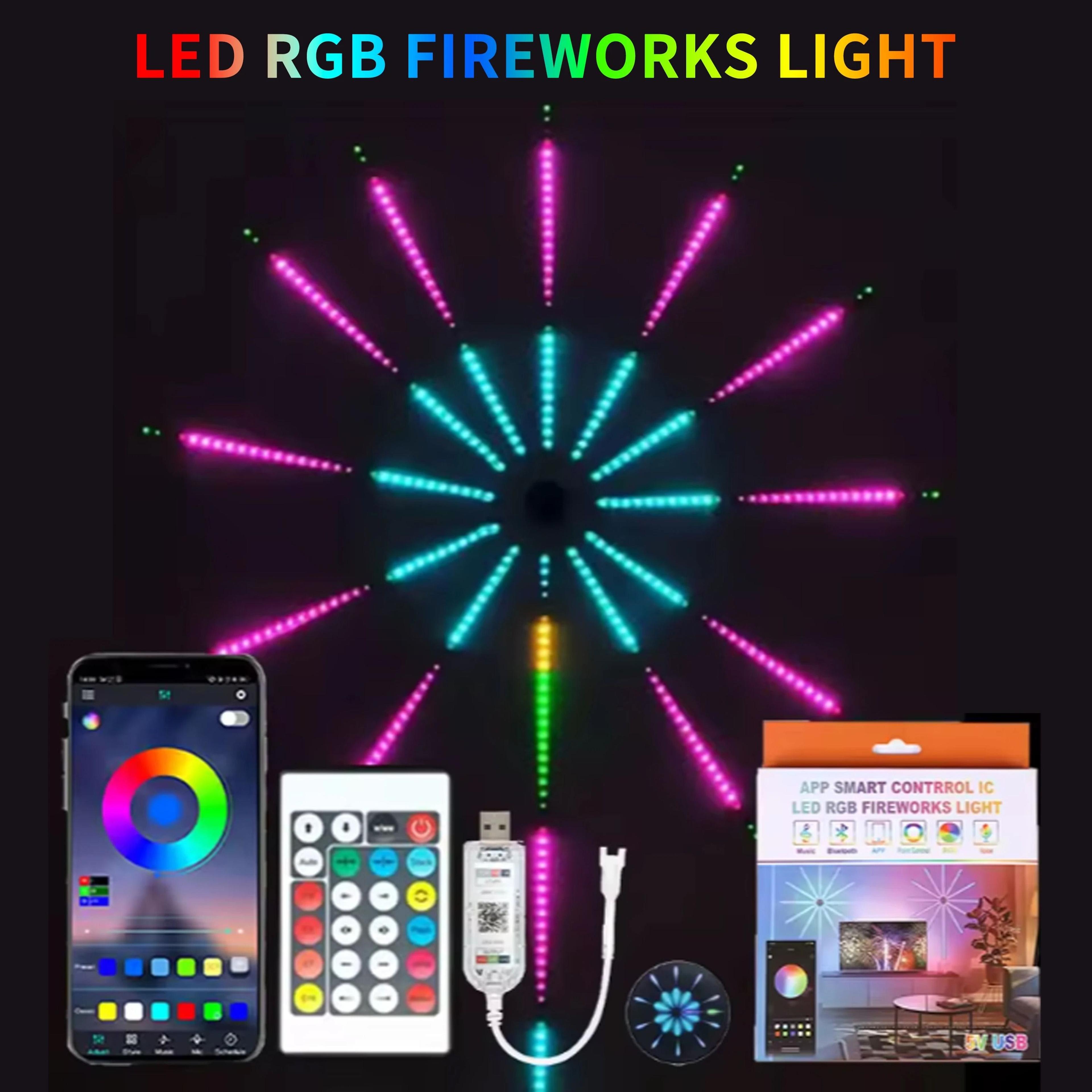 rgbic firework led strip lights with bluetooth app control