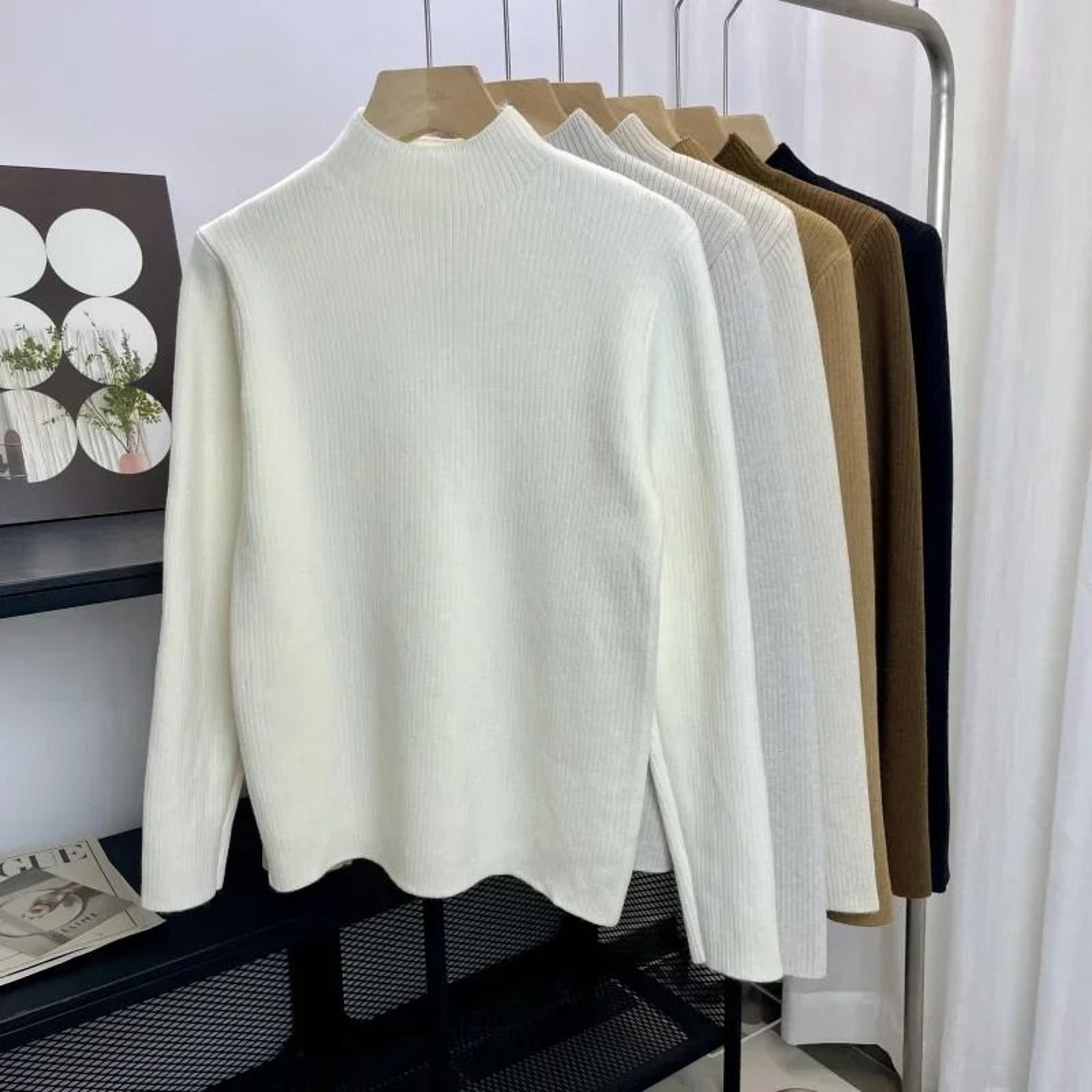 womens velvet lined turtleneck sweater warm winter knit pullover