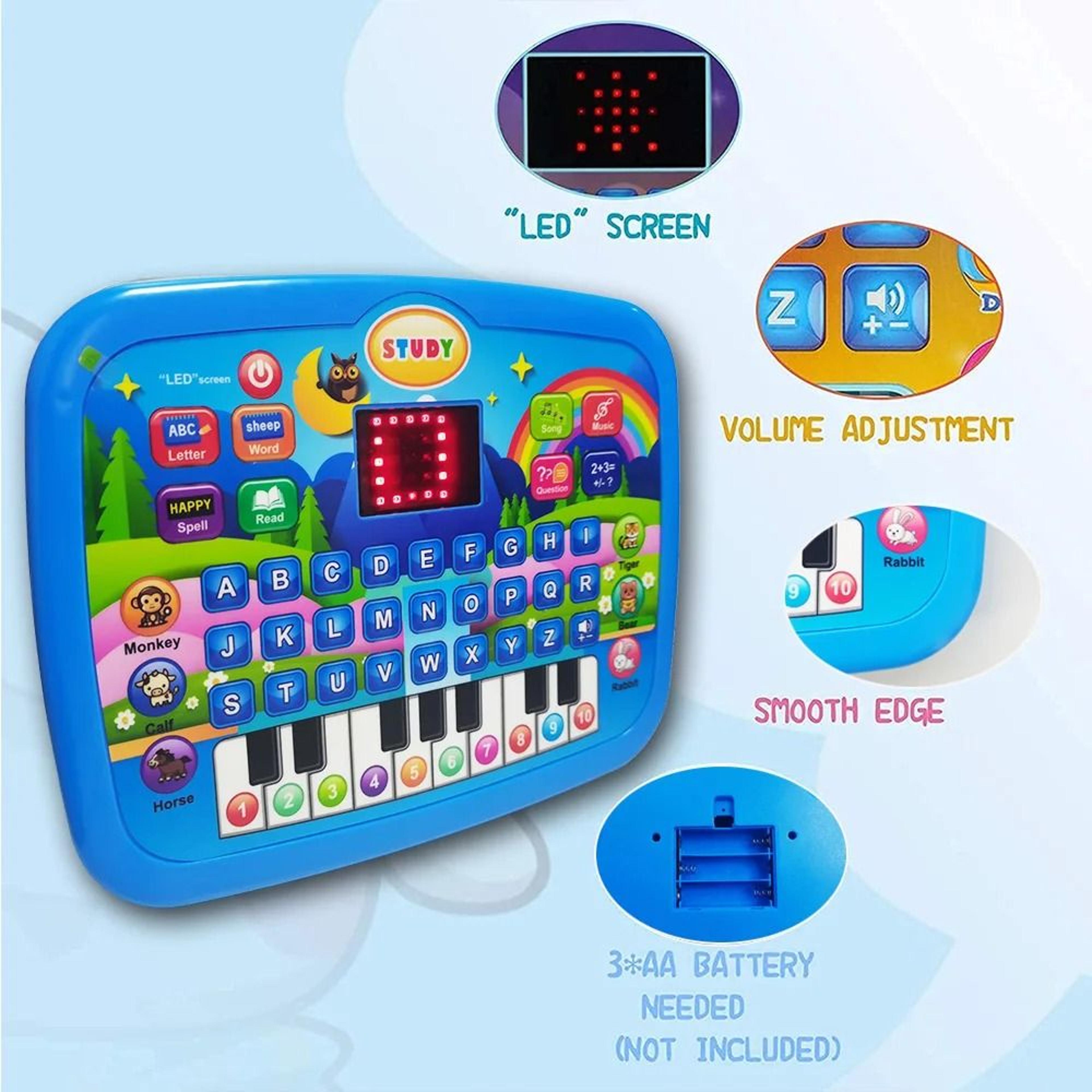 kids educational learning tablet toy for math alphabet music with keyboard