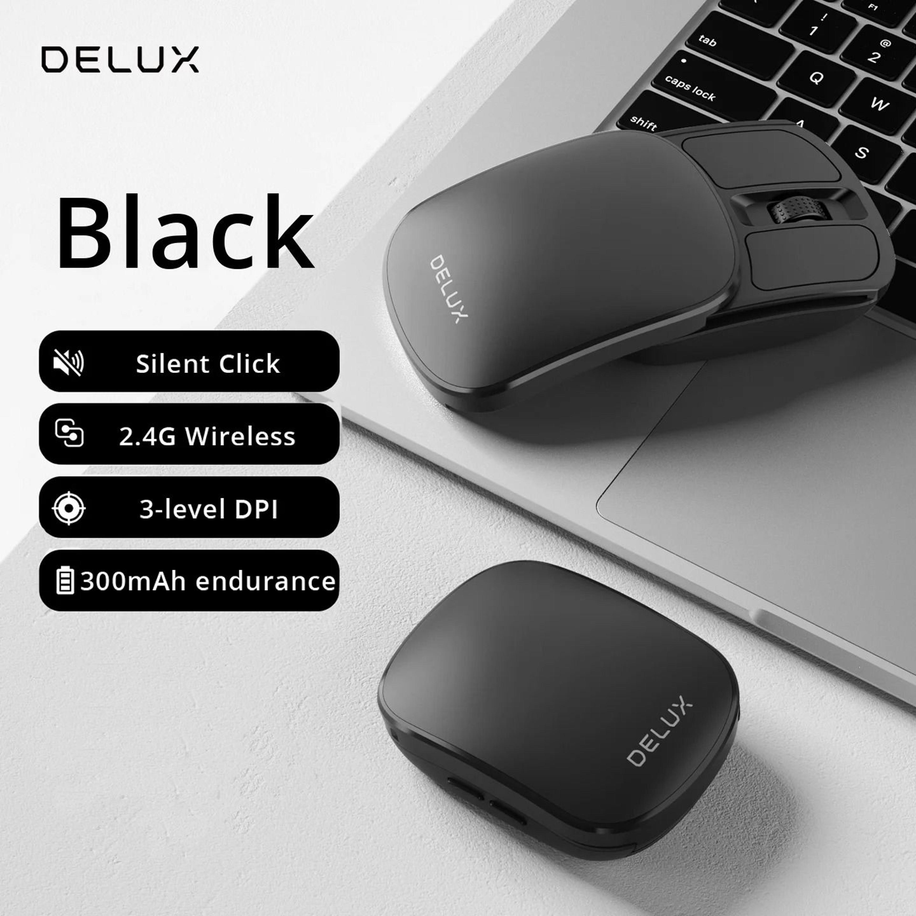 delux folding wireless mouse bluetooth silent ultra light