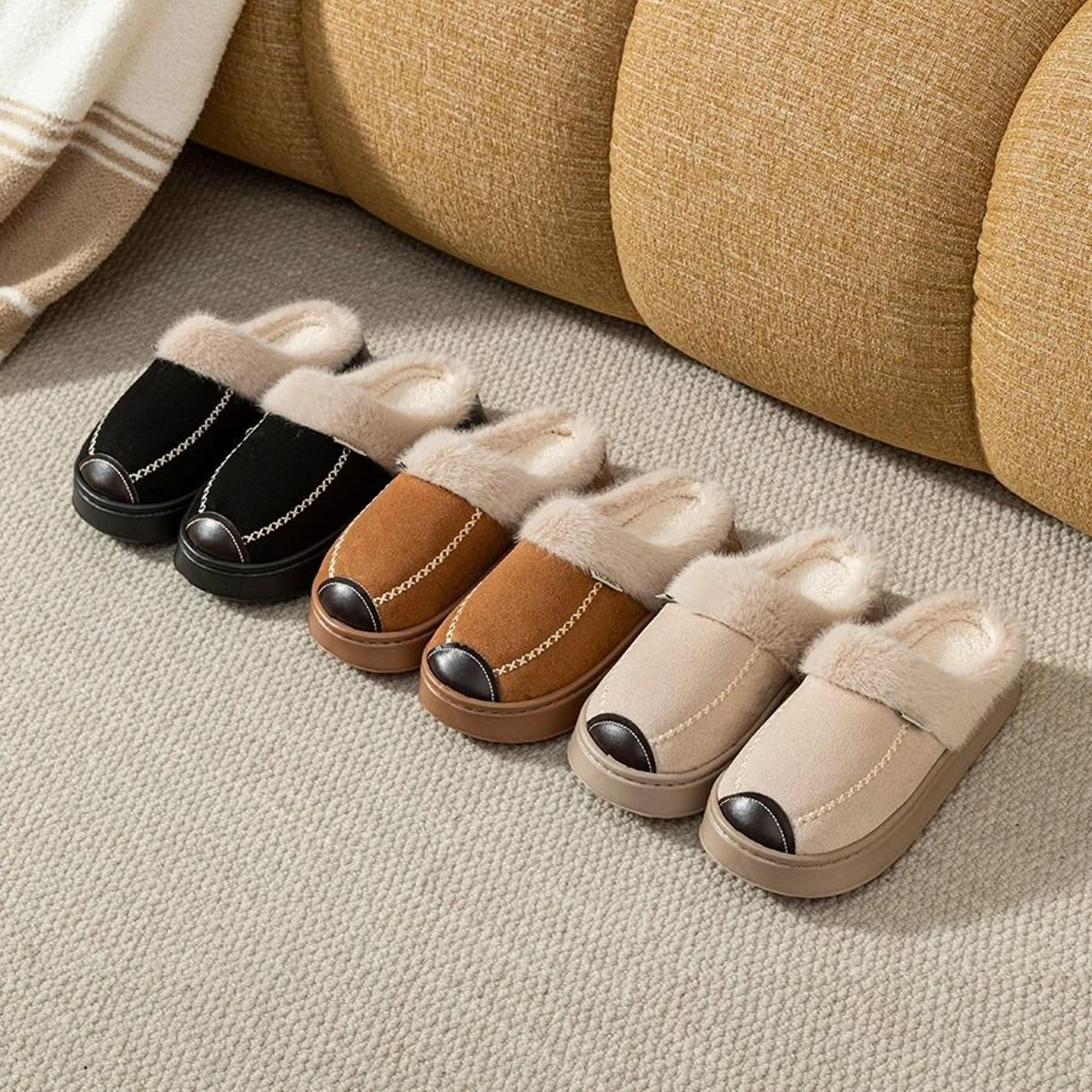 winter warm thick sole slippers for women indoor outdoor non slip home shoes