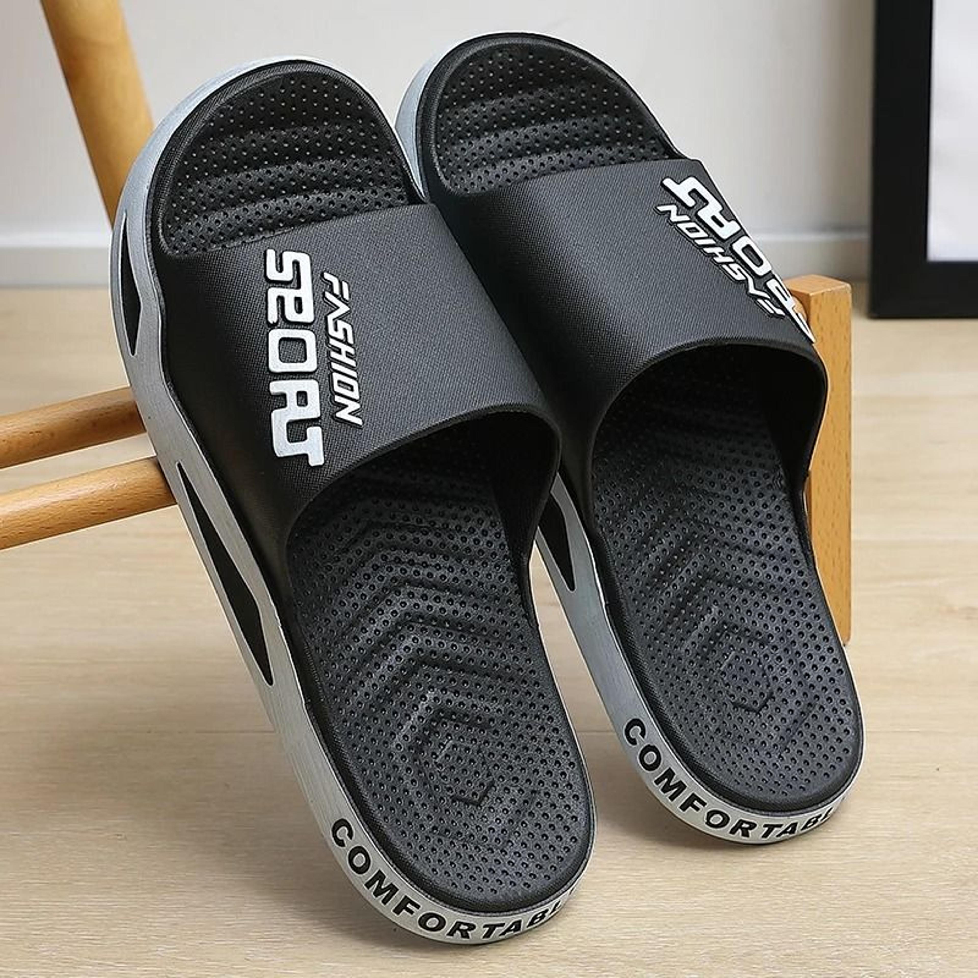 mens summer sport comfort slides thick sole breathable slippers