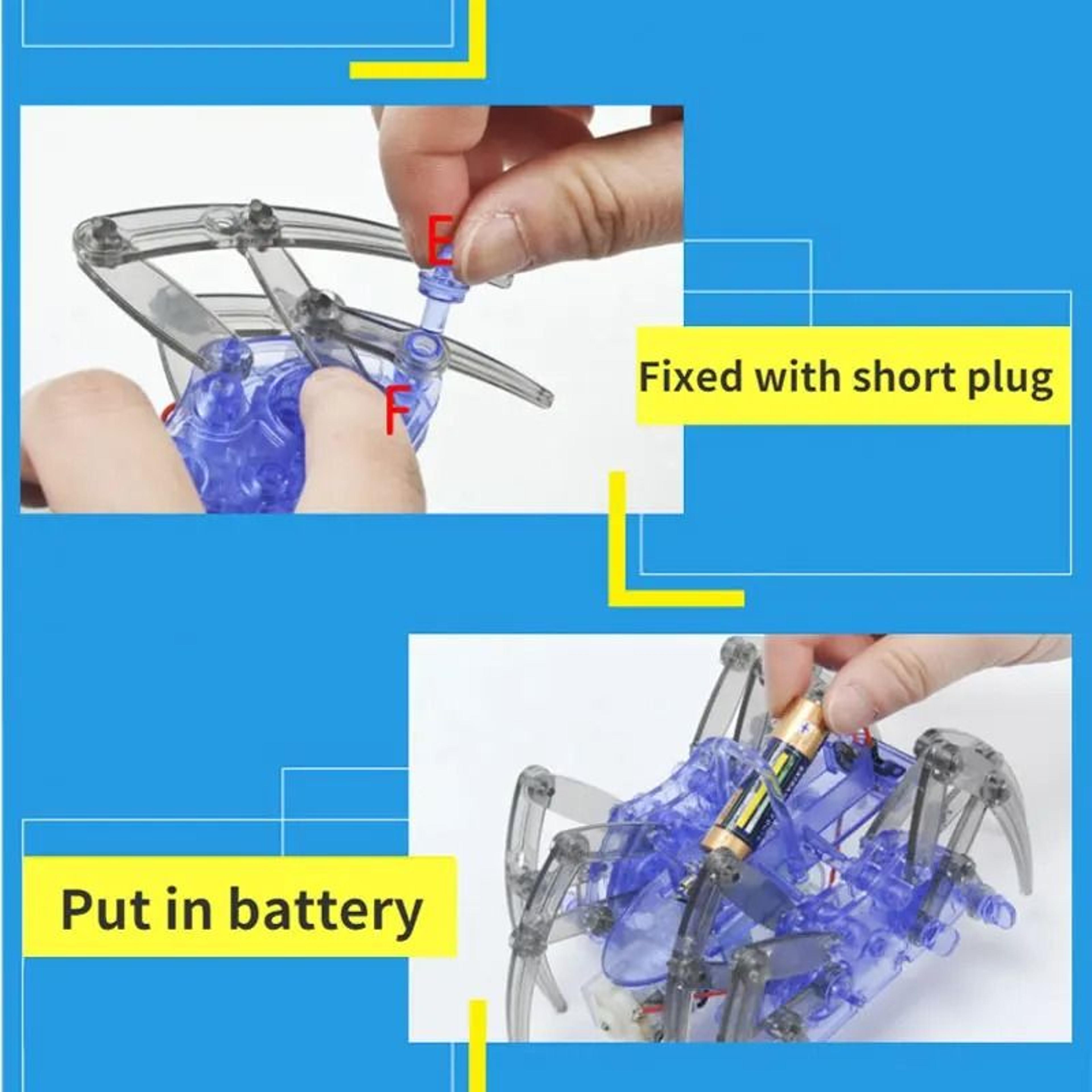 kids electric robot spider diy stem assembly toy
