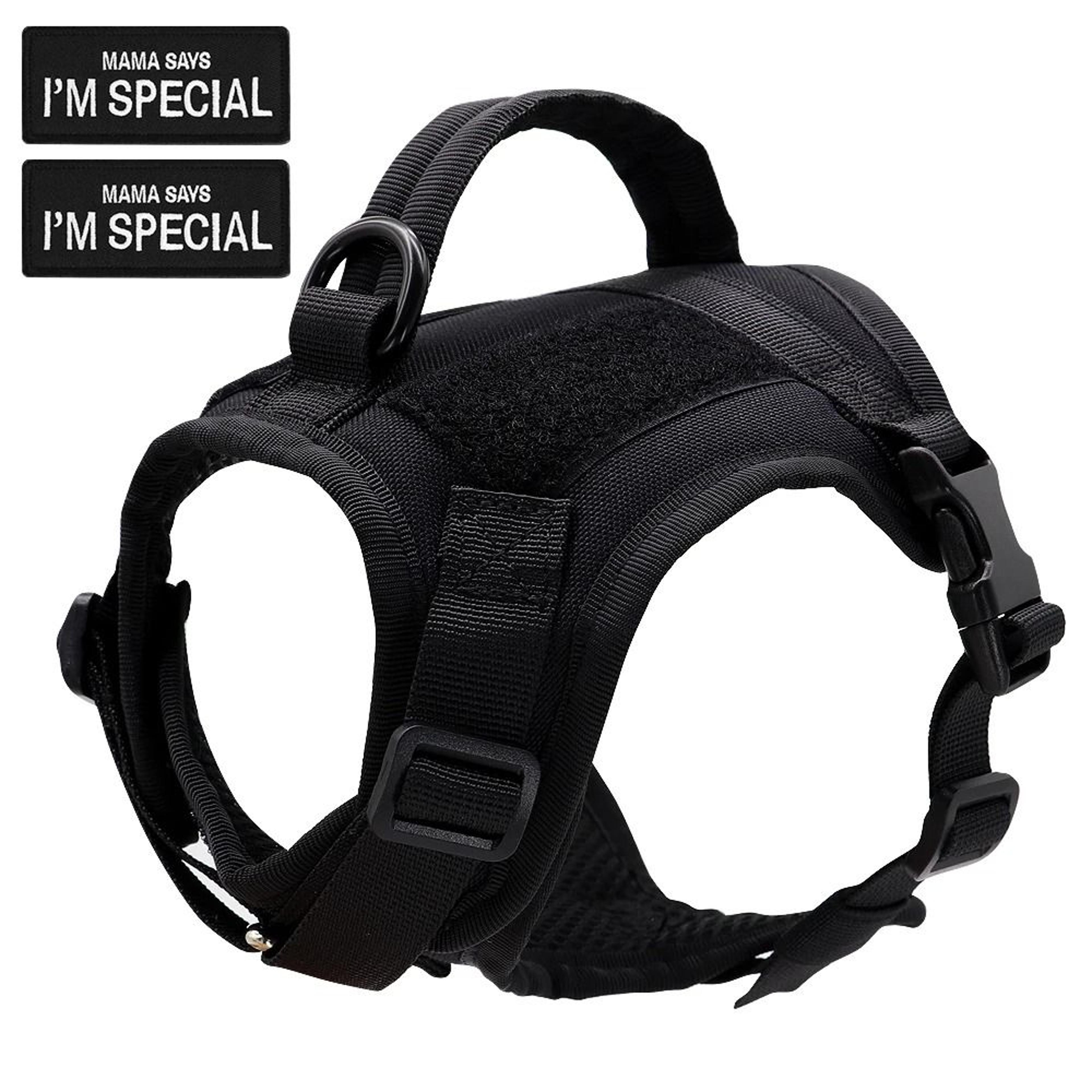 nylon tactical cat harness vest with handle and stickers