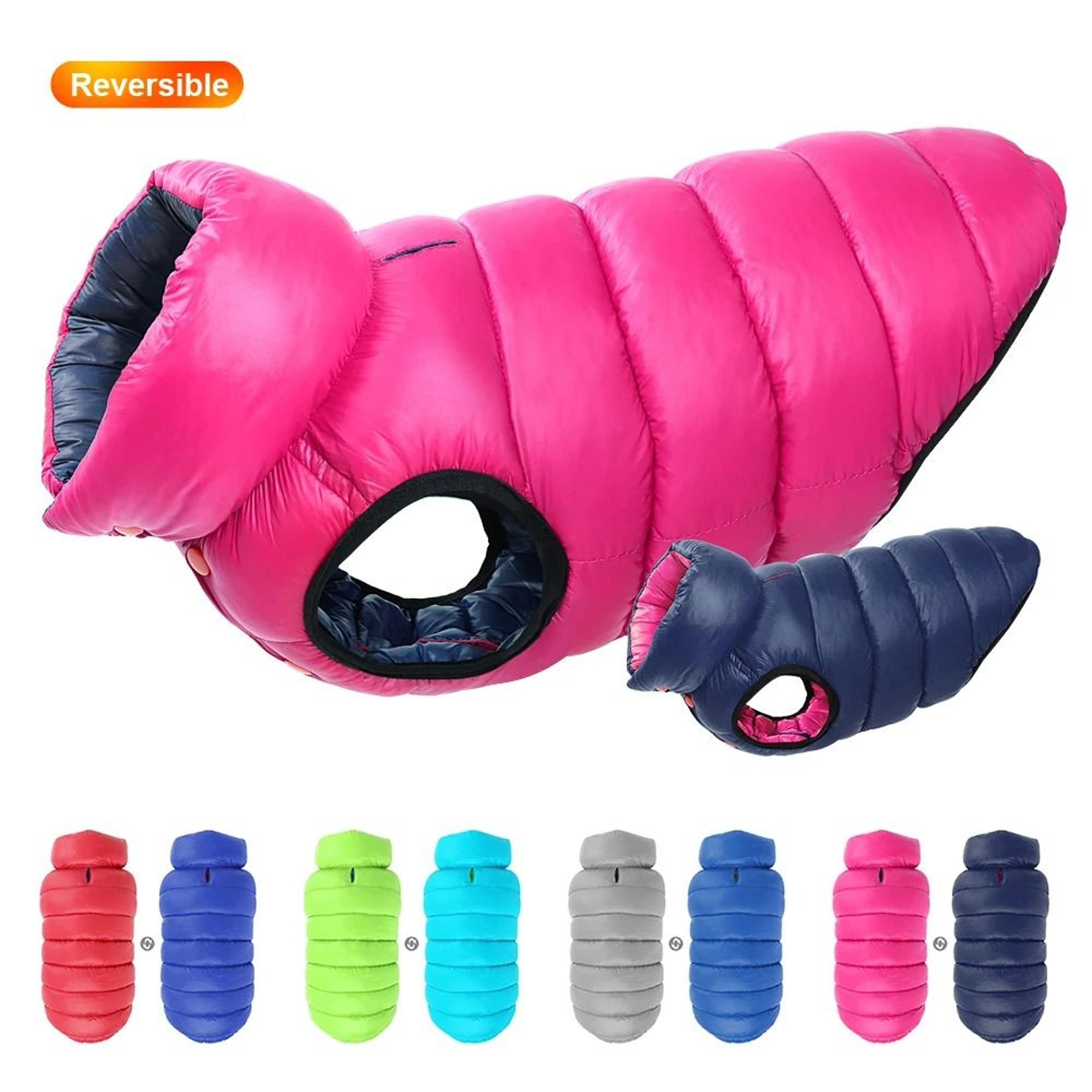 reversible waterproof winter dog jacket thick warm pet coat