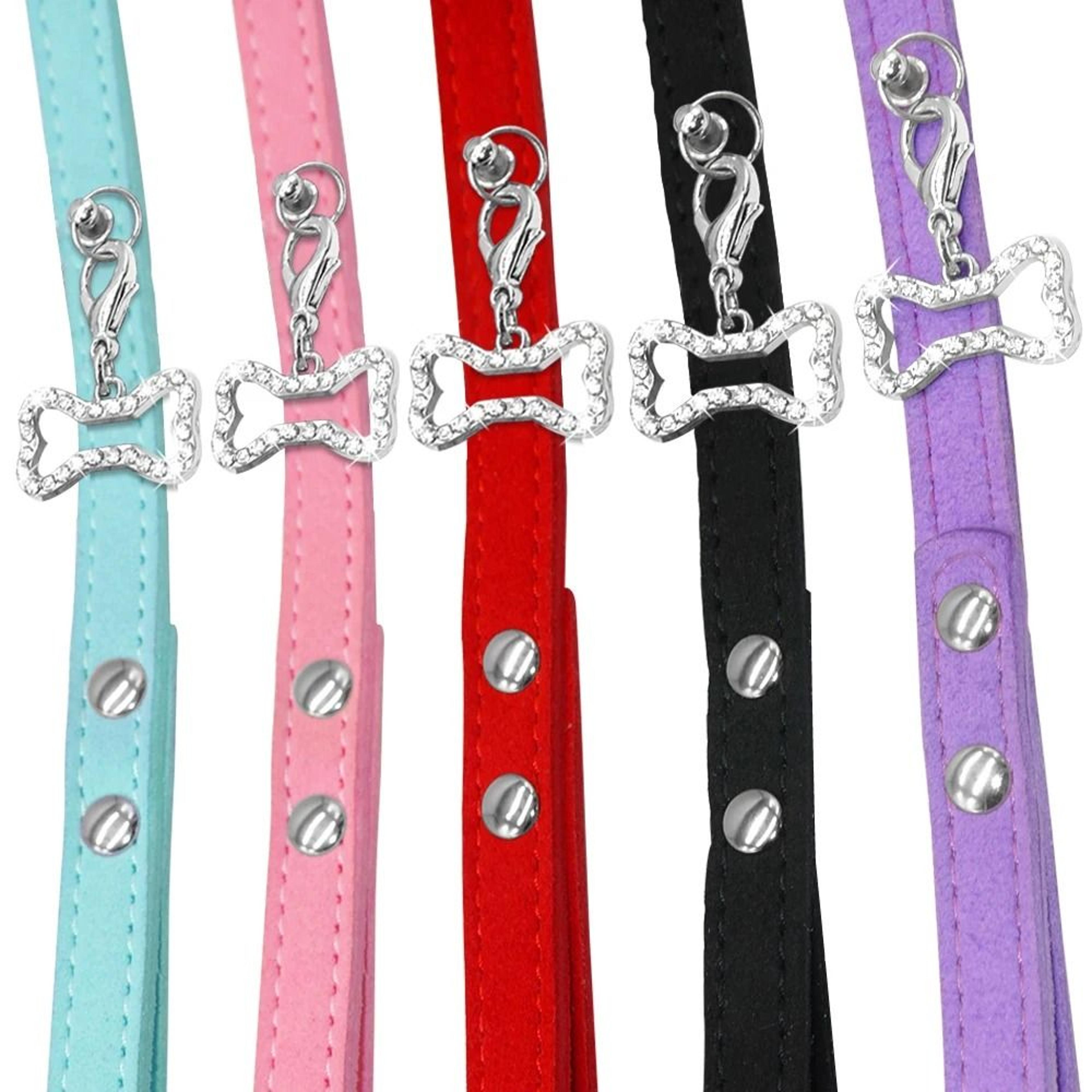 soft suede leather dog leash for small dogs and cats