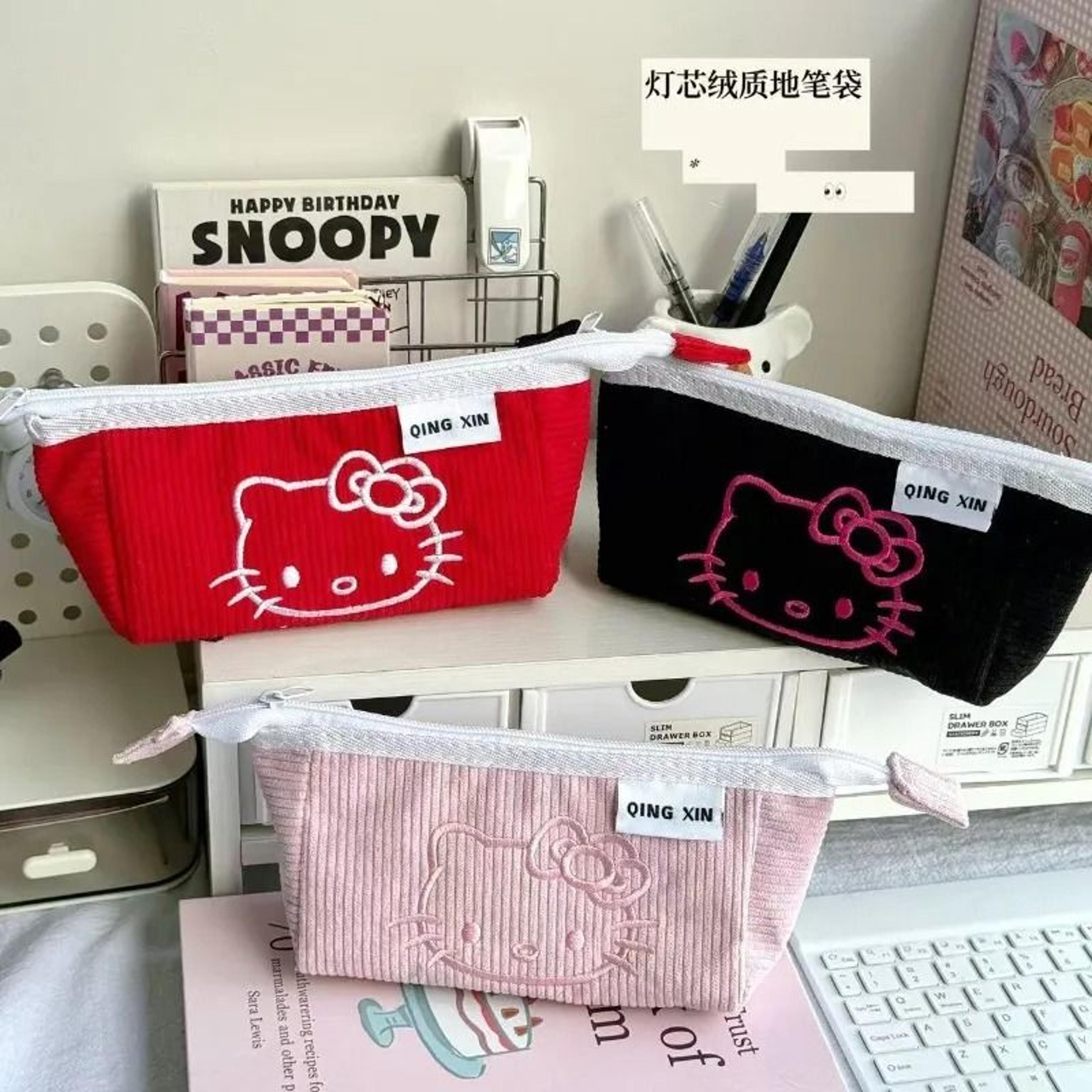 hello kitty cute cartoon cosmetic bag large capacity stationery storage pouch