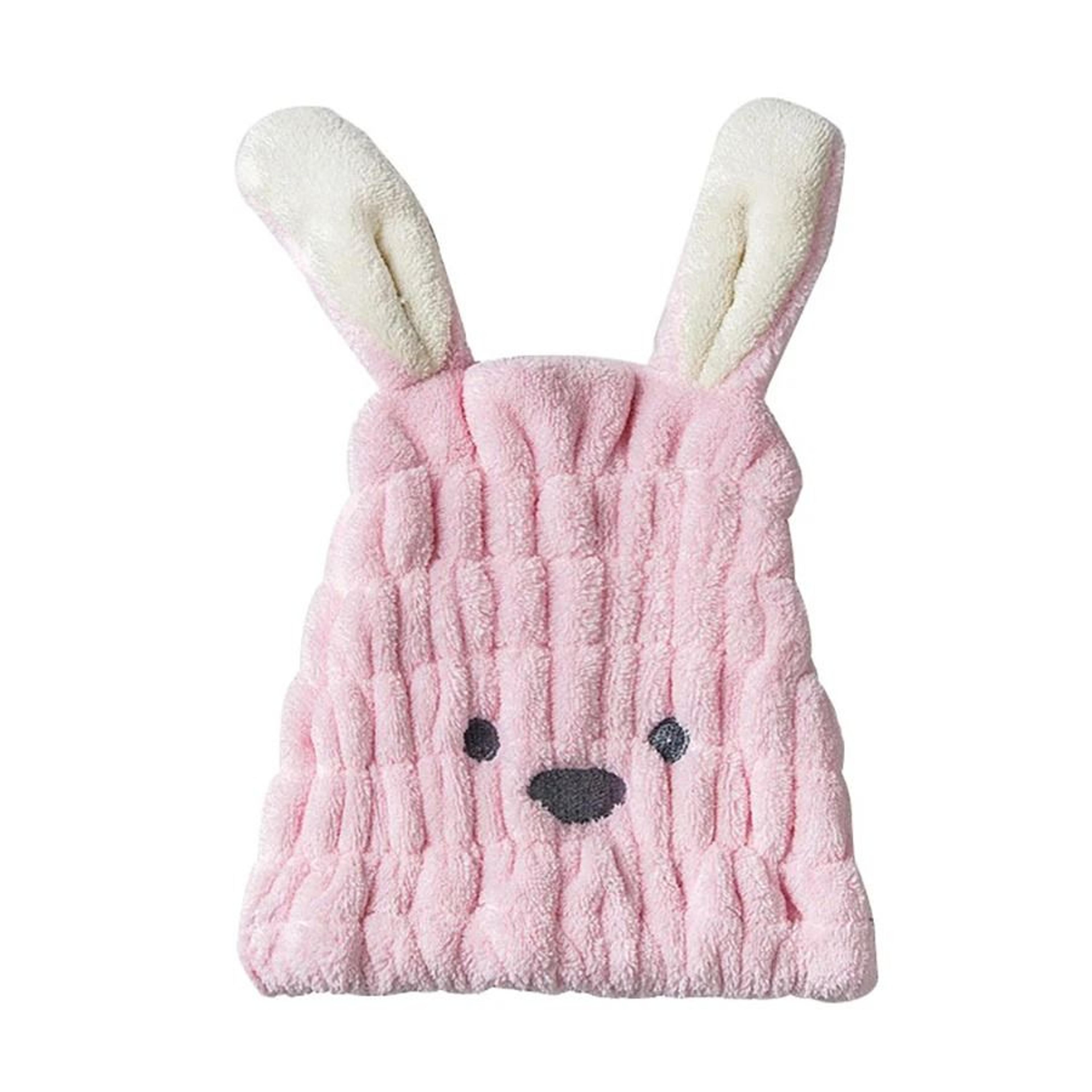 cute animal quick dry hair towel hat soft plush hair wrap for children